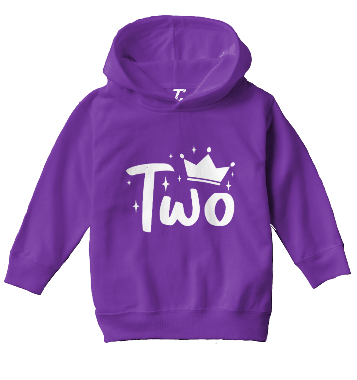 Two With Crown - Birthday Royalty King Queen Years Old Toddler/Youth Hoodie - Picture 9 of 12