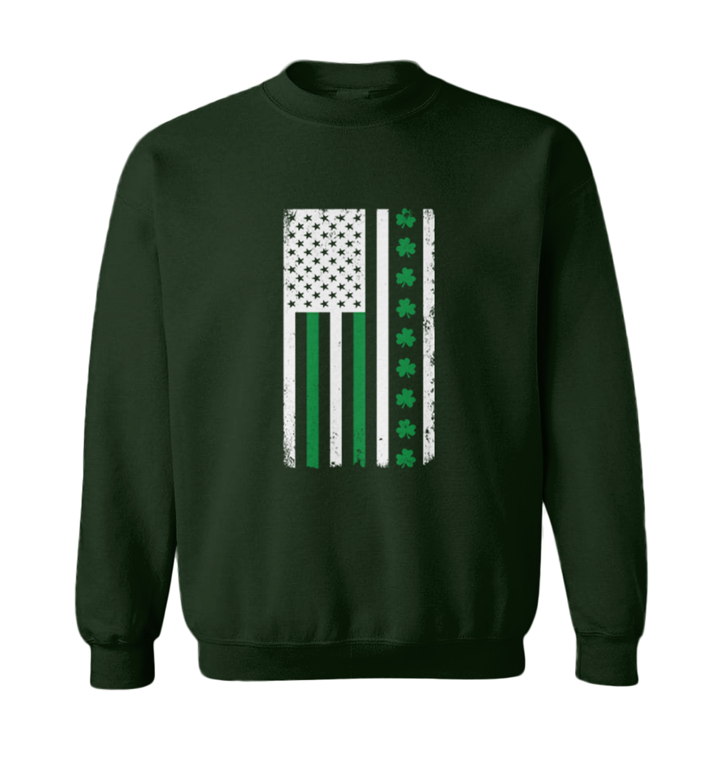 White American Flag With Shamrock Stripe - Irish Clover Toddler Crewneck Sweater - Picture 3 of 8