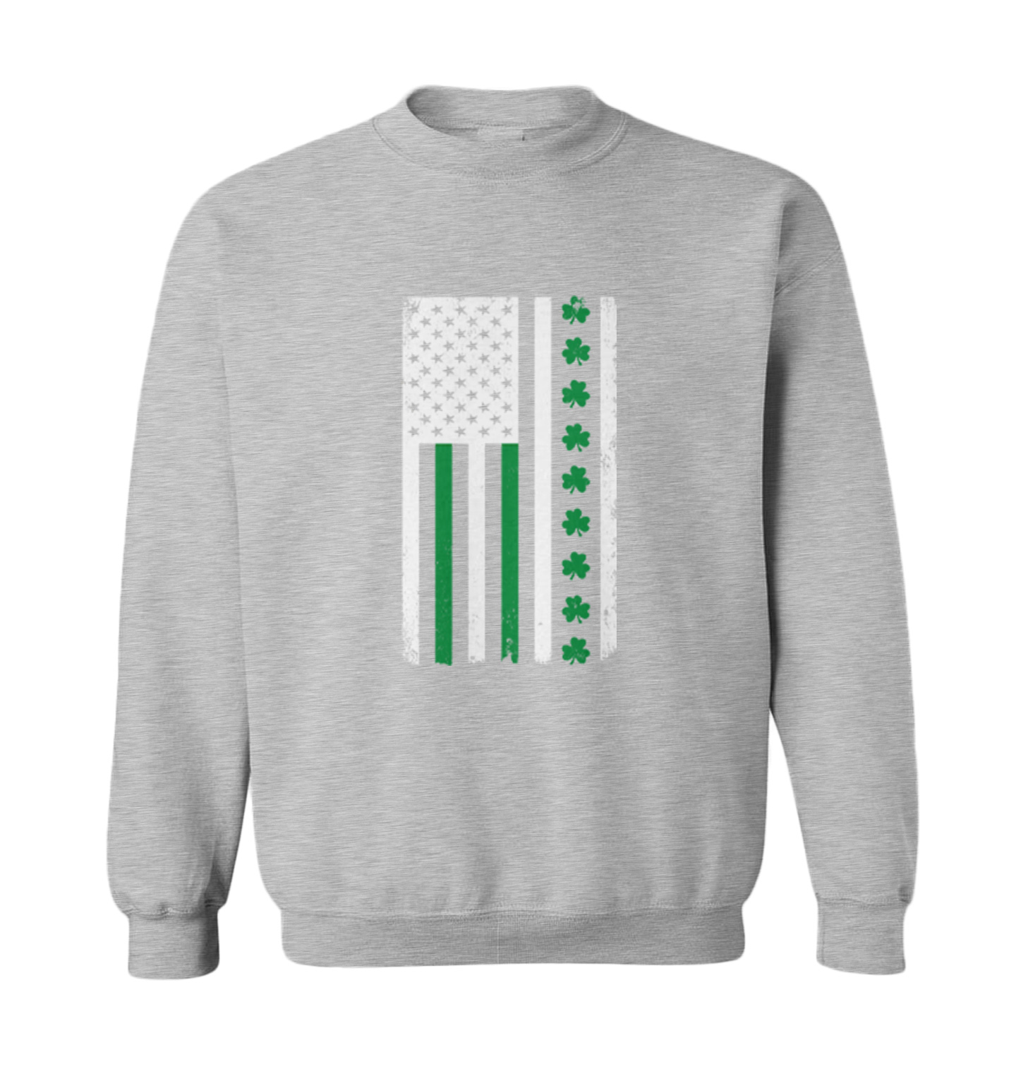 White American Flag With Shamrock Stripe - Irish Clover Toddler Crewneck Sweater - Picture 4 of 8