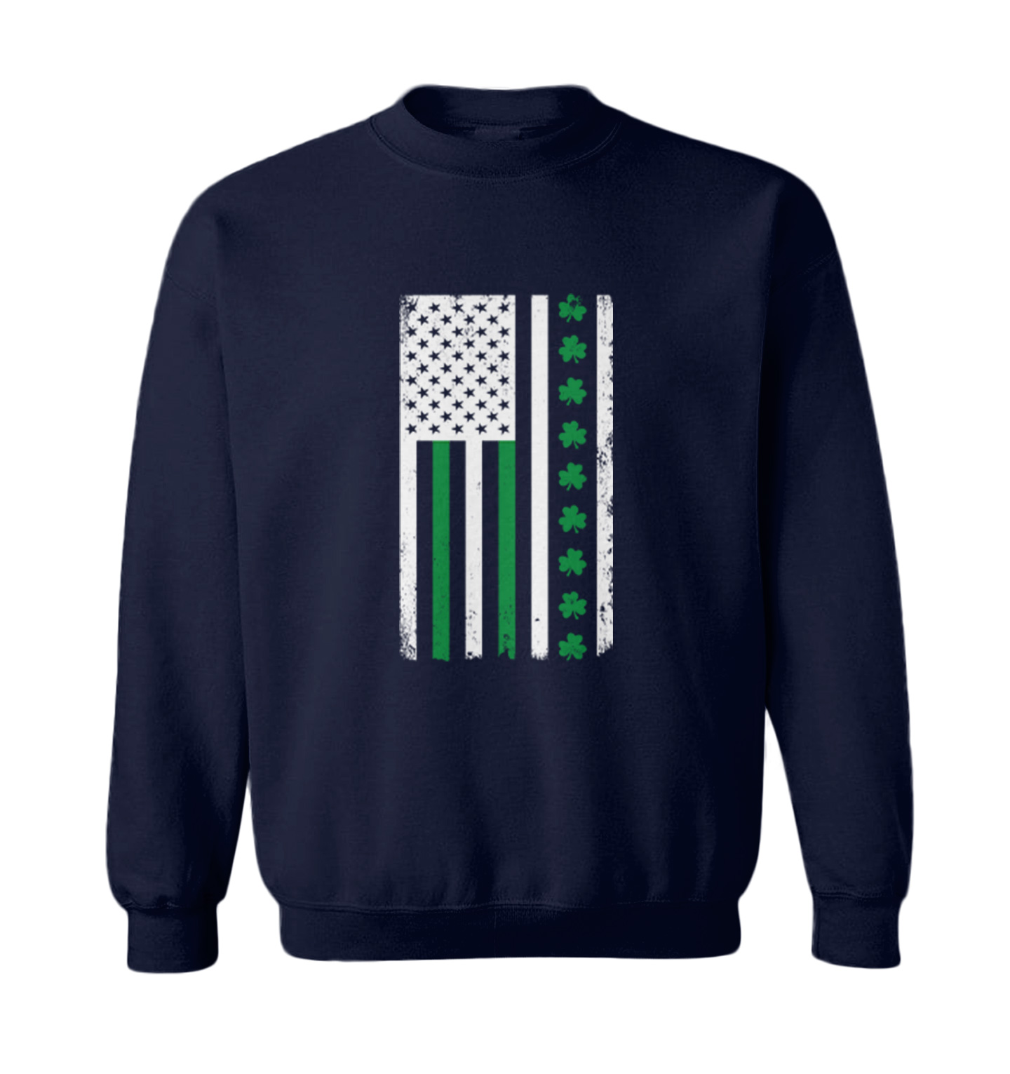 White American Flag With Shamrock Stripe - Irish Clover Toddler Crewneck Sweater - Picture 5 of 8