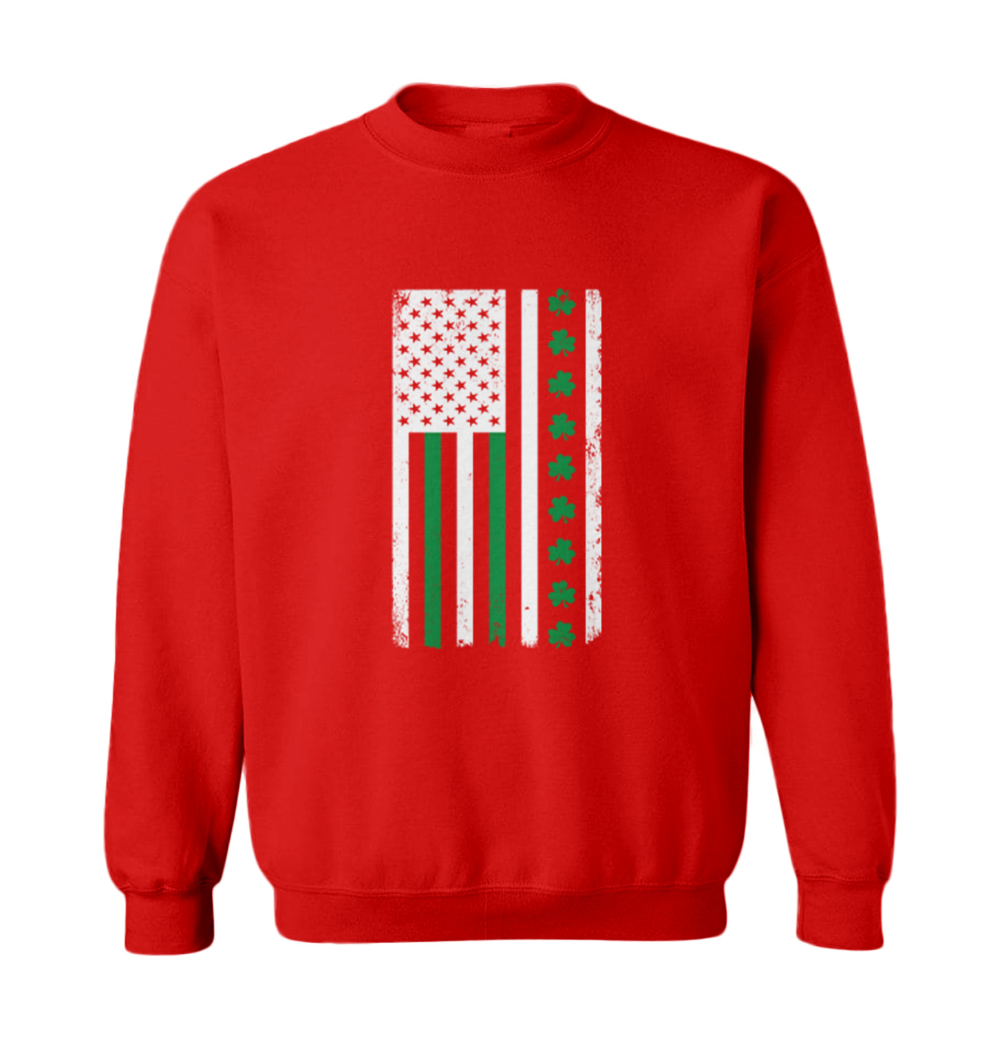 White American Flag With Shamrock Stripe - Irish Clover Toddler Crewneck Sweater - Picture 7 of 8