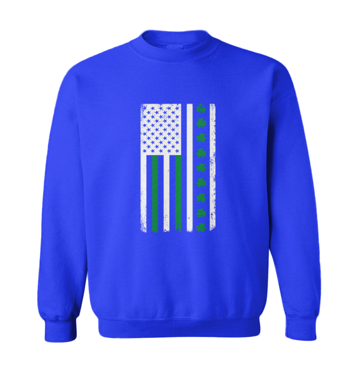 White American Flag With Shamrock Stripe - Irish Clover Toddler Crewneck Sweater - Picture 8 of 8