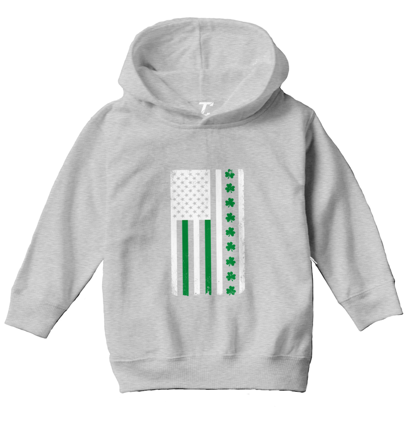 White American Flag With Shamrock Stripe - Irish Clover Toddler/Youth Hoodie - Picture 6 of 12