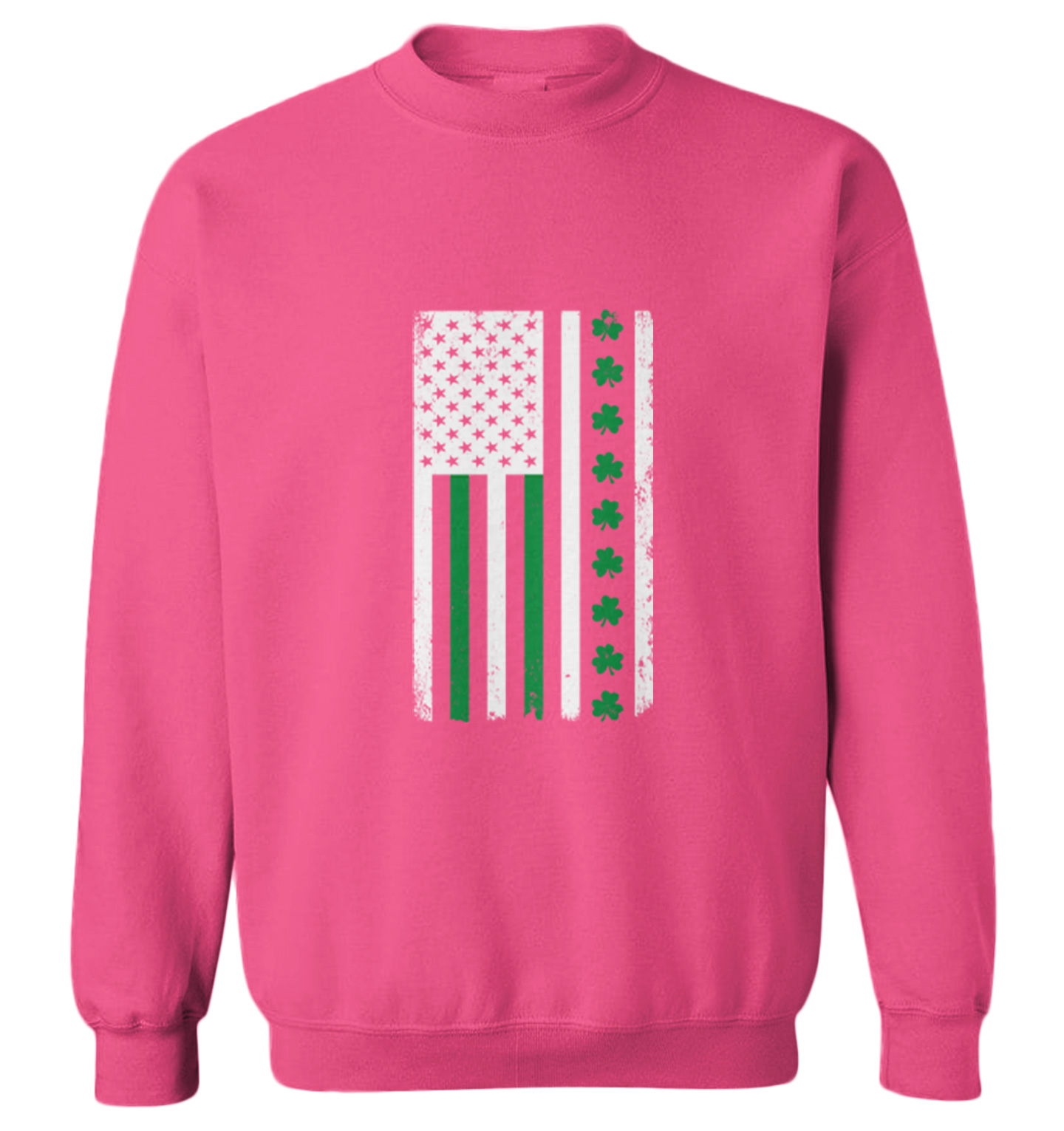 White American Flag With Shamrock Stripe - Irish Clover Toddler Crewneck Sweater - Picture 6 of 8