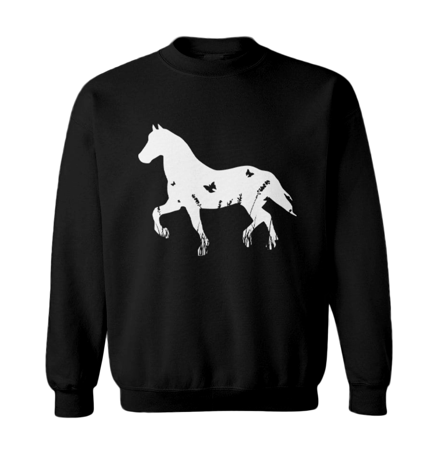 Horse Silhouette With Butterflies - Animal Lover Toddler Crewneck Sweater - Picture 2 of 8