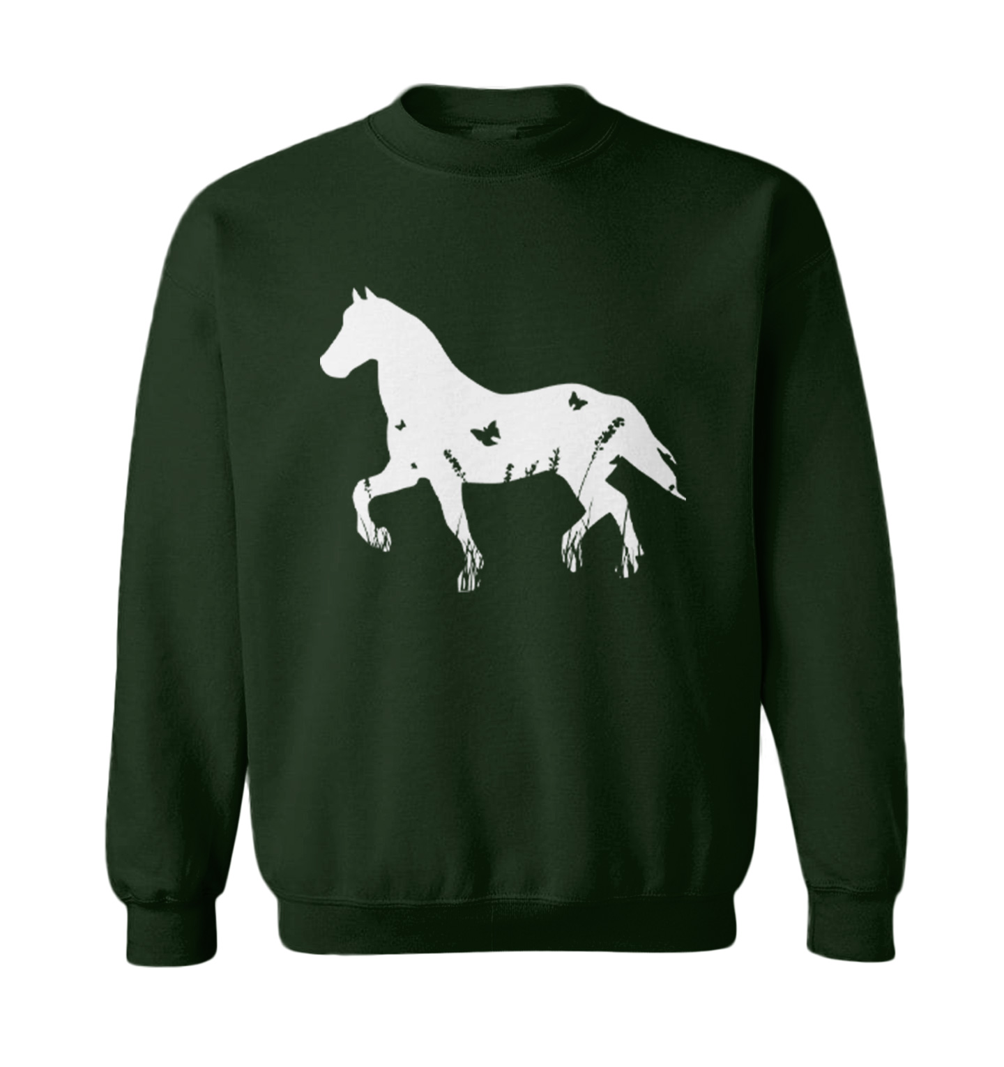 Horse Silhouette With Butterflies - Animal Lover Toddler Crewneck Sweater - Picture 3 of 8