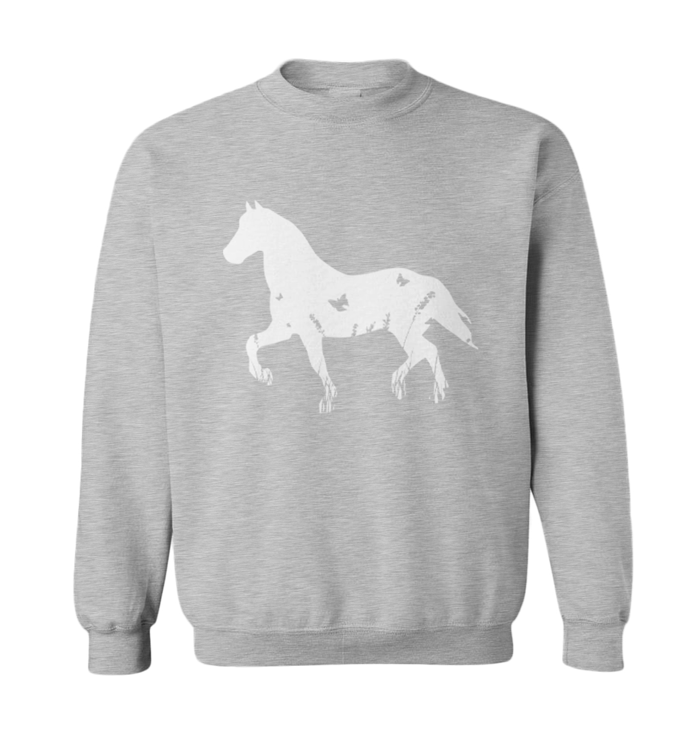 Horse Silhouette With Butterflies - Animal Lover Toddler Crewneck Sweater - Picture 4 of 8
