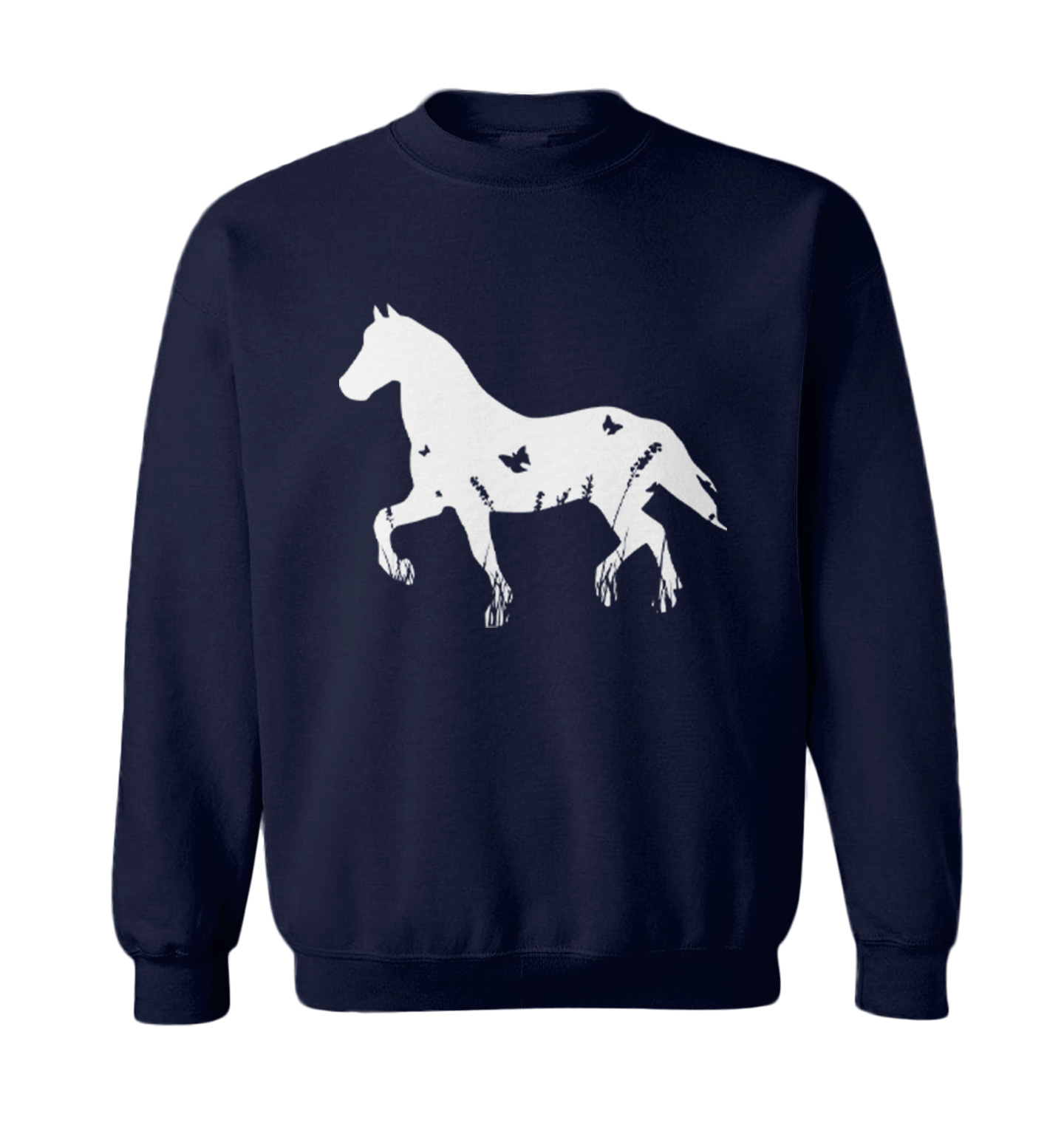 Horse Silhouette With Butterflies - Animal Lover Toddler Crewneck Sweater - Picture 5 of 8