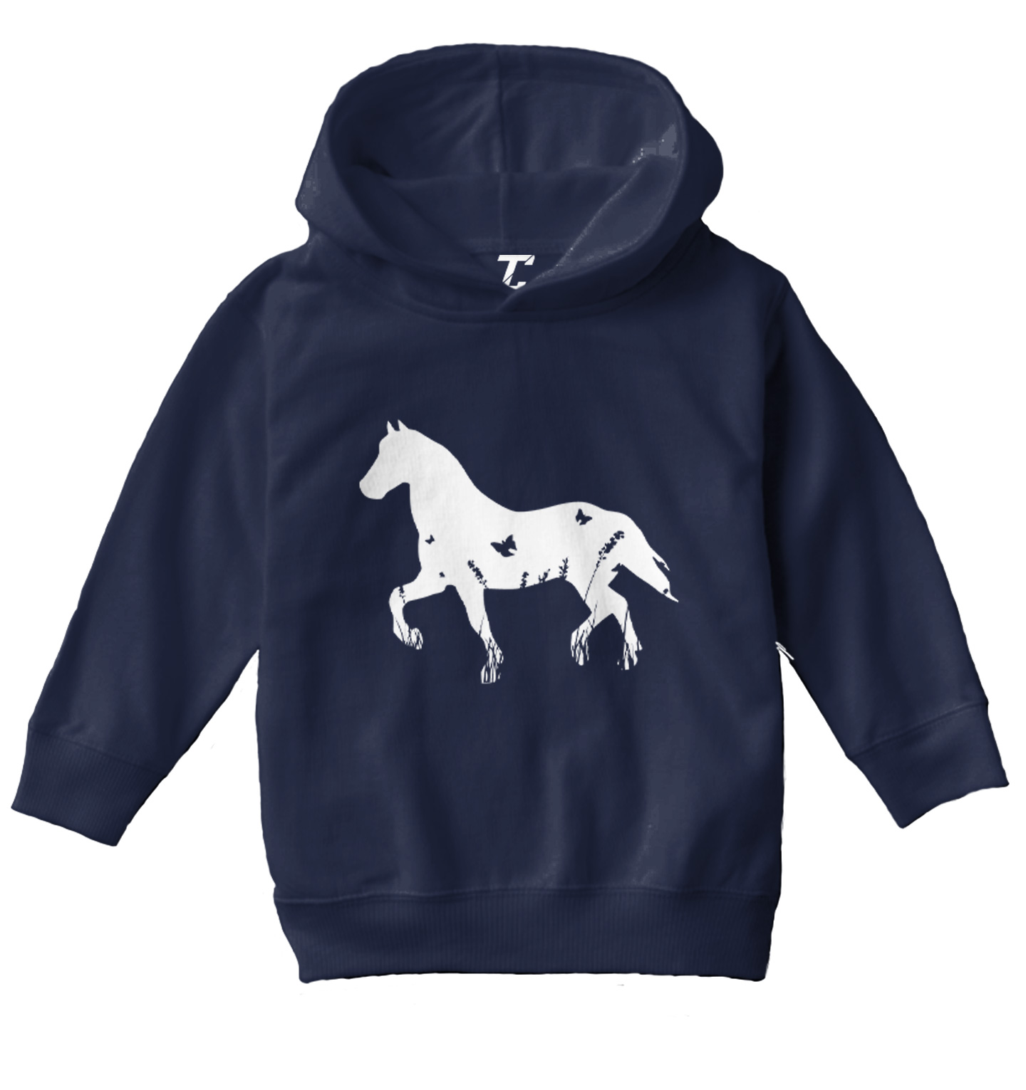 Horse Silhouette With Butterflies - Animal Lover Toddler/Youth Hoodie - Picture 7 of 12