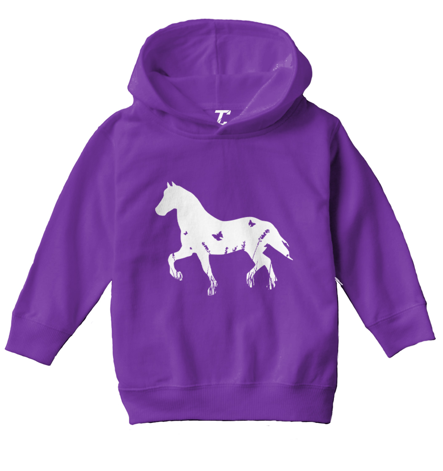 Horse Silhouette With Butterflies - Animal Lover Toddler/Youth Hoodie - Picture 9 of 12