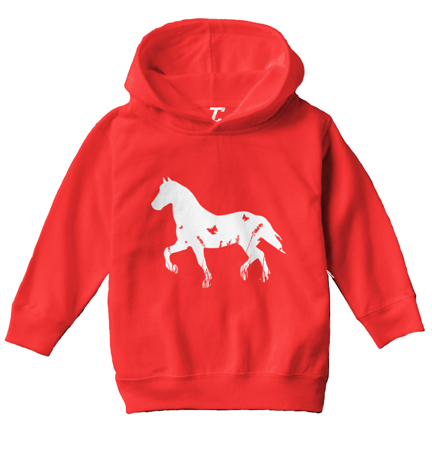 Horse Silhouette With Butterflies - Animal Lover Toddler/Youth Hoodie - Picture 10 of 12