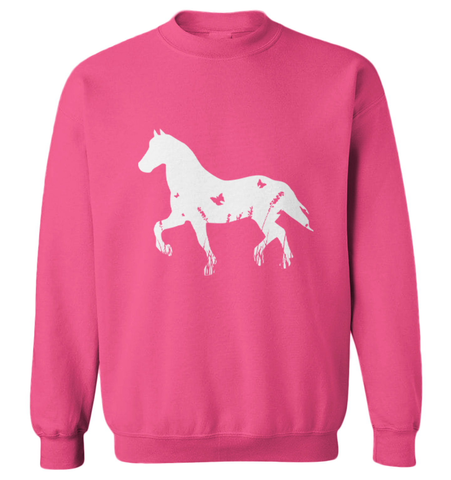 Horse Silhouette With Butterflies - Animal Lover Toddler Crewneck Sweater - Picture 6 of 8