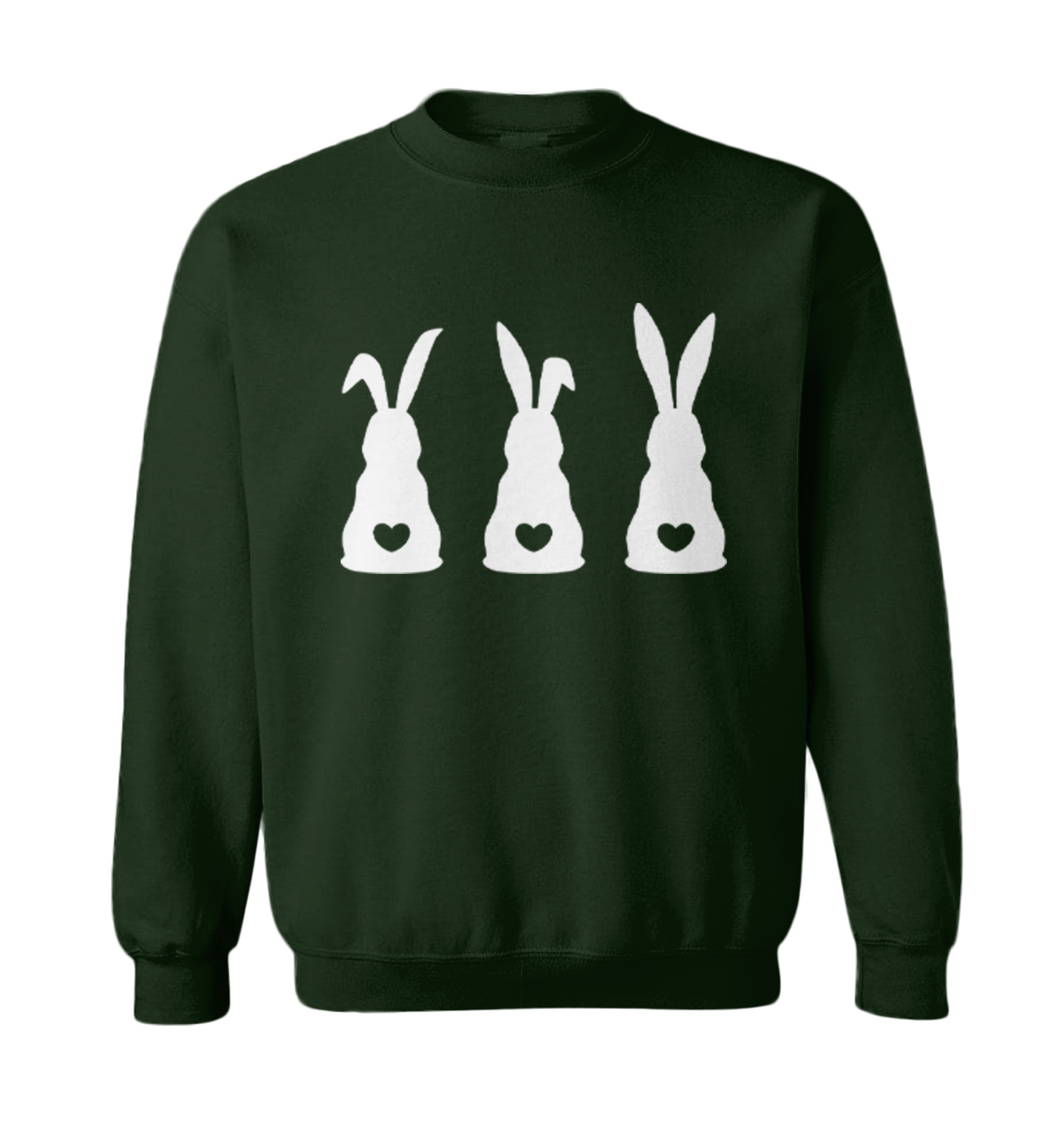 Three Rabbits With Heart Tails - Bunny Easter Holiday Toddler Crewneck Sweater - Picture 3 of 8