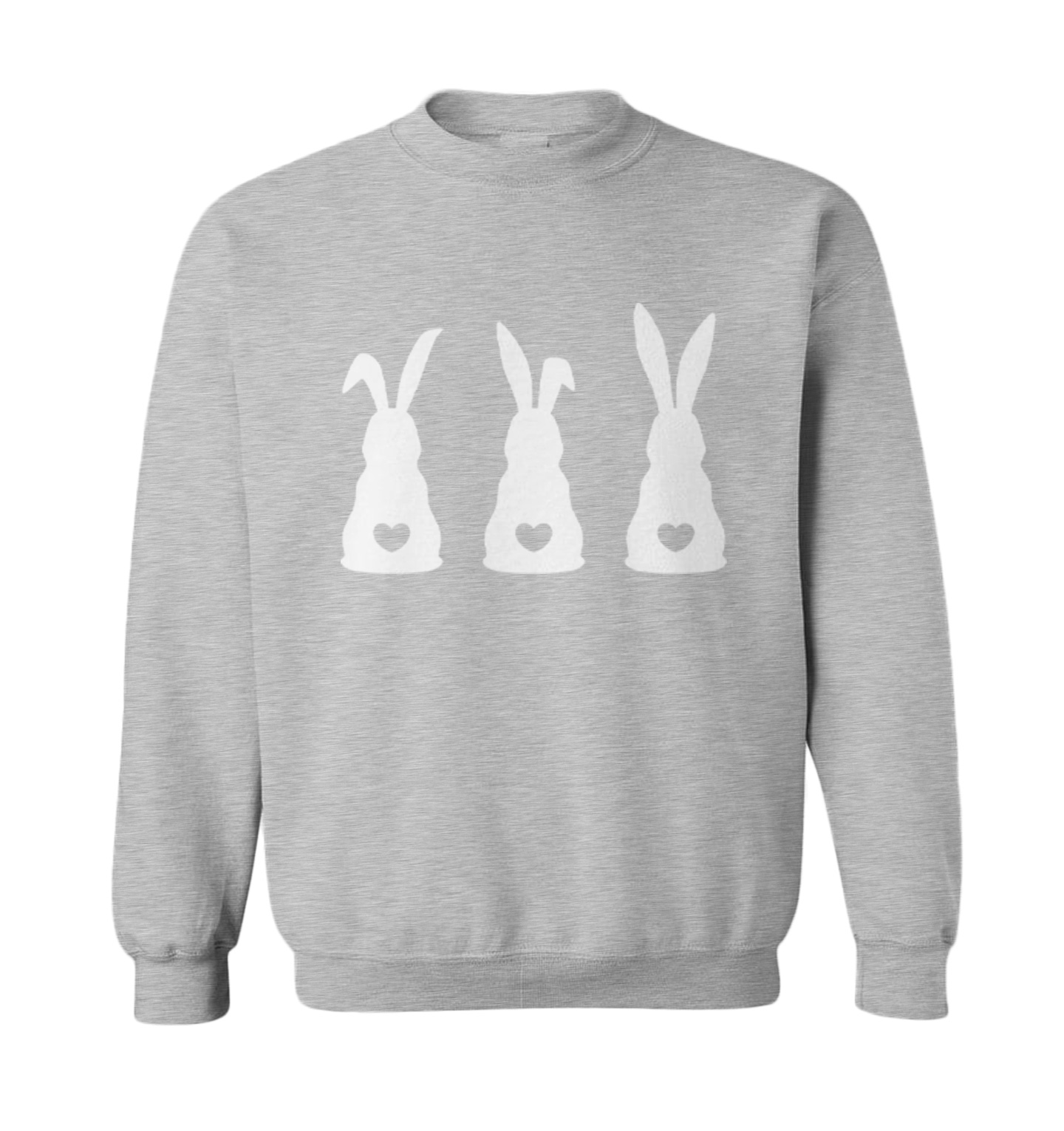 Three Rabbits With Heart Tails - Bunny Easter Holiday Toddler Crewneck Sweater - Picture 4 of 8