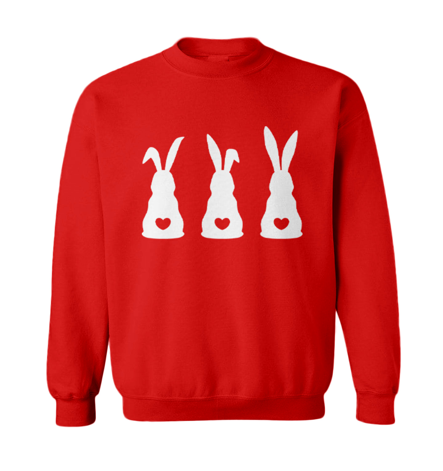 Three Rabbits With Heart Tails - Bunny Easter Holiday Toddler Crewneck Sweater - Picture 7 of 8