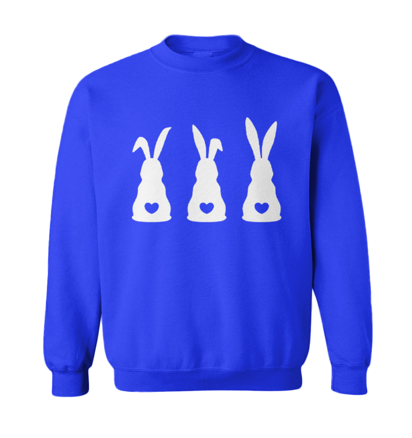Three Rabbits With Heart Tails - Bunny Easter Holiday Toddler Crewneck Sweater - Picture 8 of 8