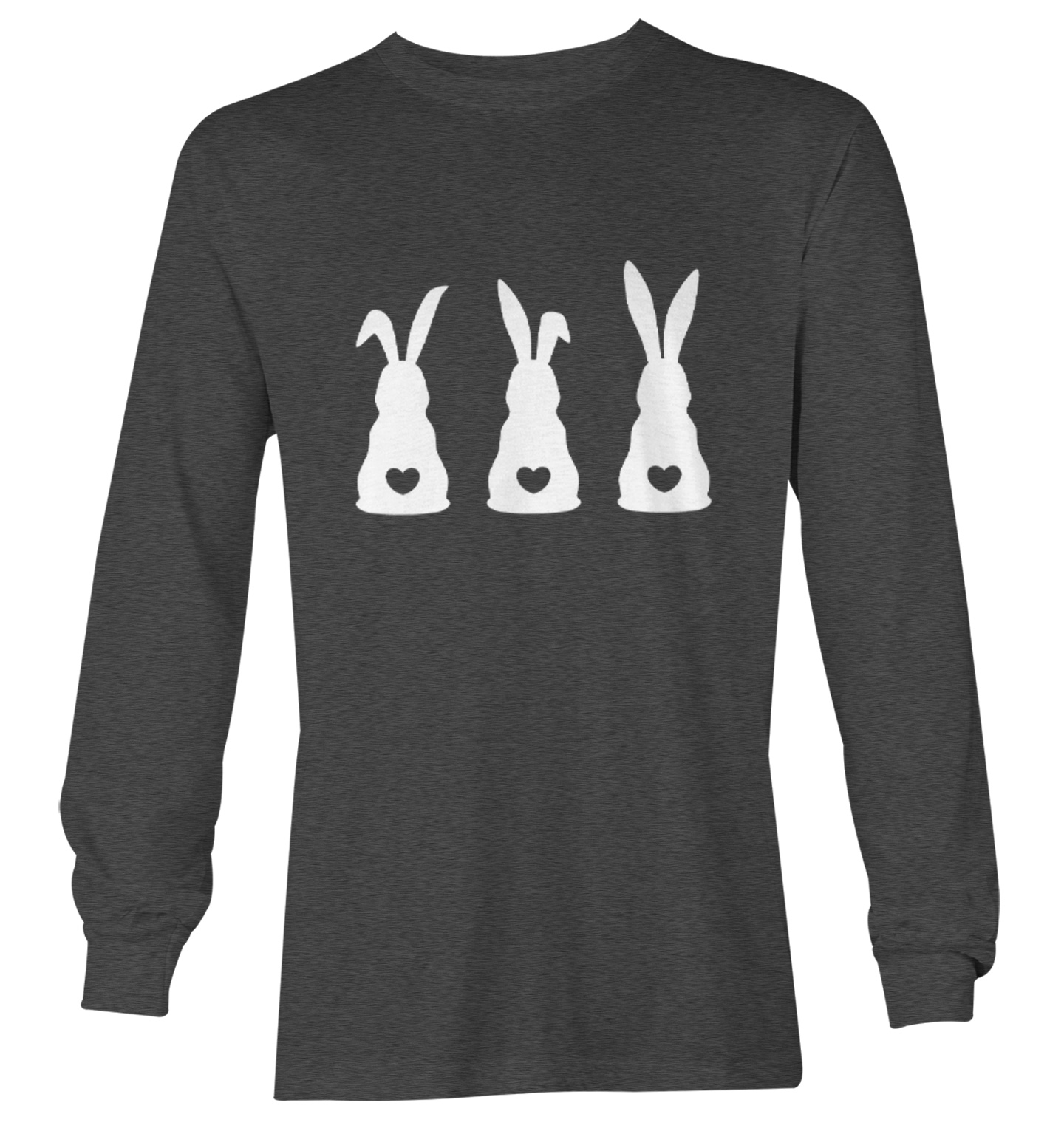 Three Rabbits With Heart Tails - Bunny Easter Holiday Youth T-Shirt - Picture 14 of 20