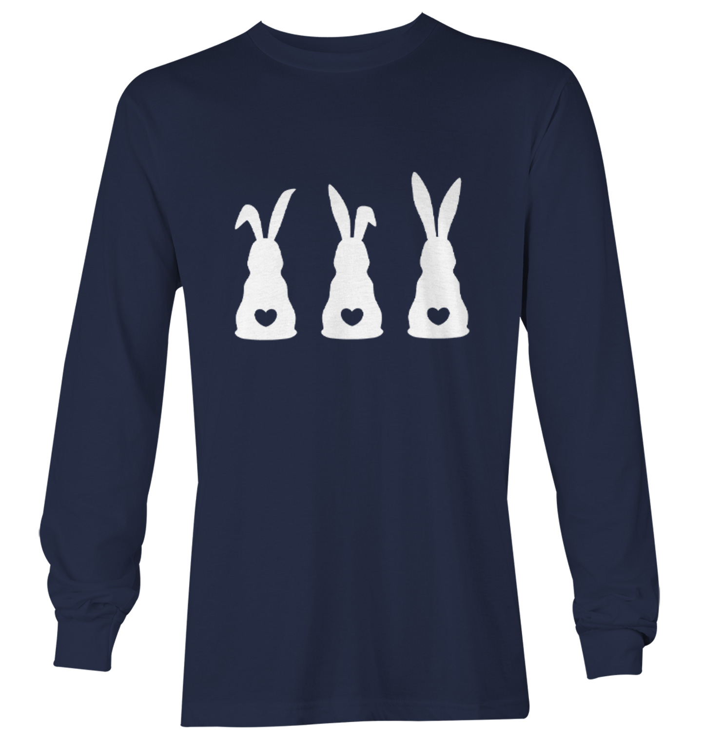 Three Rabbits With Heart Tails - Bunny Easter Holiday Youth T-Shirt - Picture 17 of 20