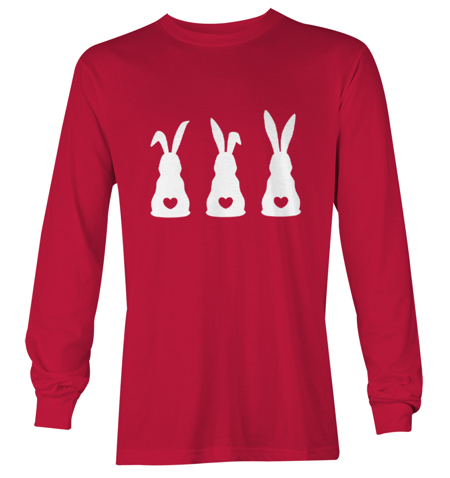 Three Rabbits With Heart Tails - Bunny Easter Holiday Youth T-Shirt - Picture 19 of 20