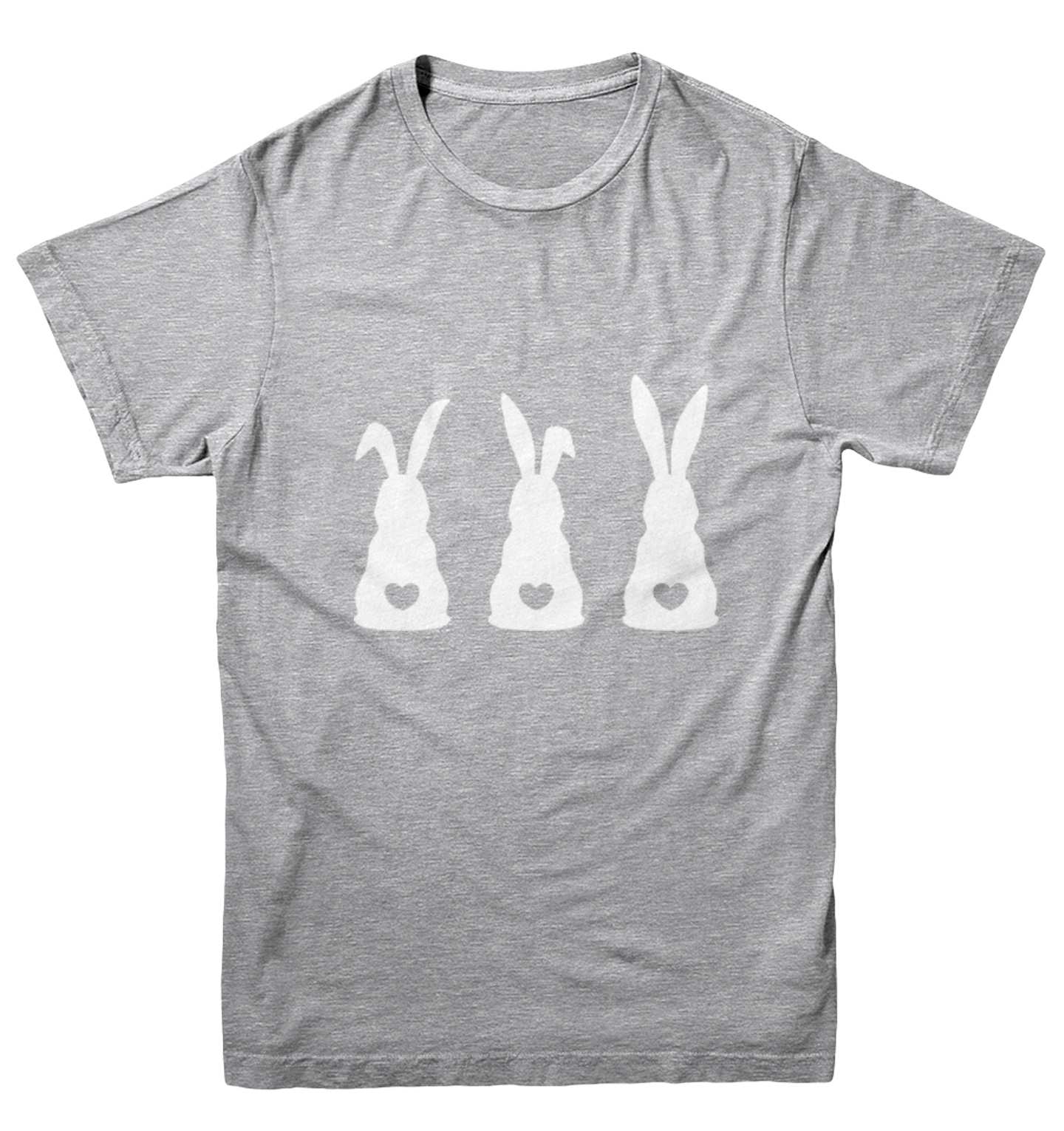 Three Rabbits With Heart Tails - Bunny Easter Holiday Youth T-Shirt - Picture 6 of 20