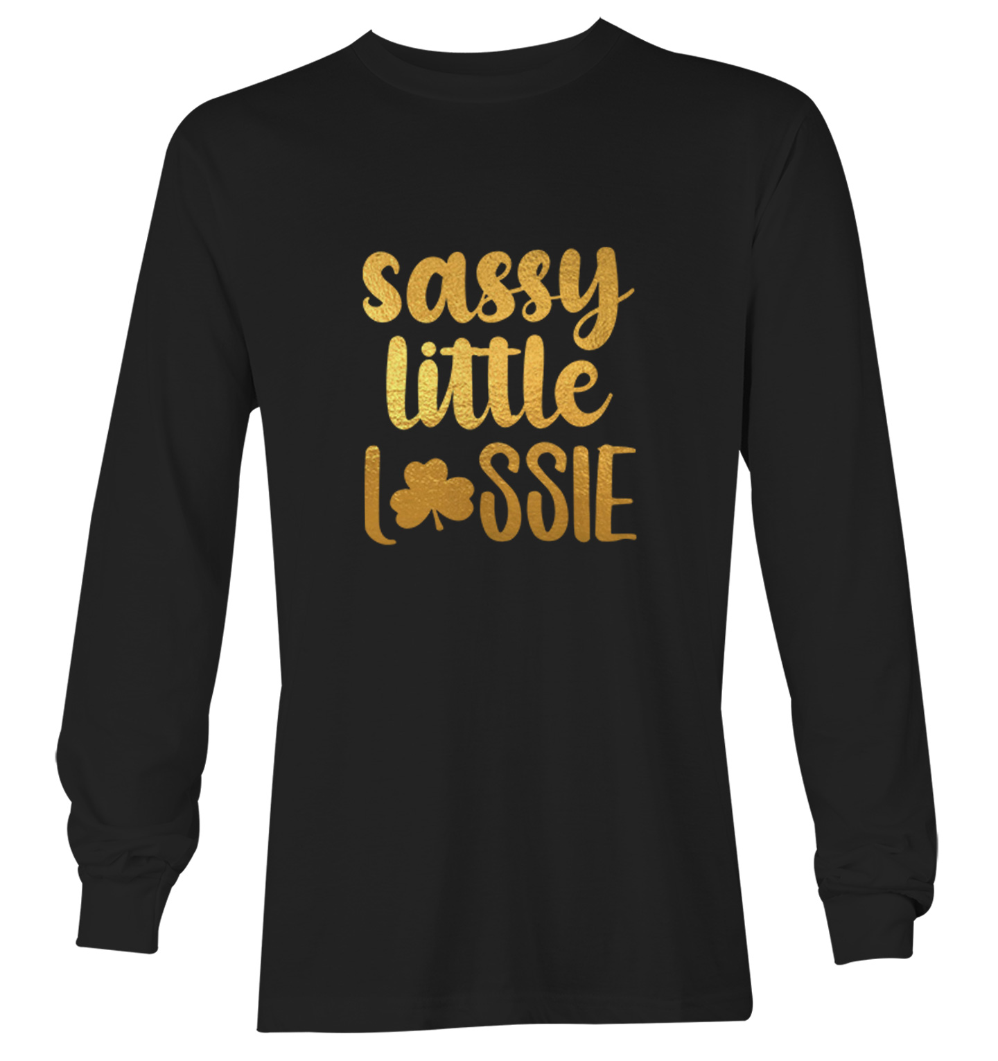 Sassy Little Lassie Gold Foil - St. Patrick's Day Youth T-Shirt - Picture 13 of 20