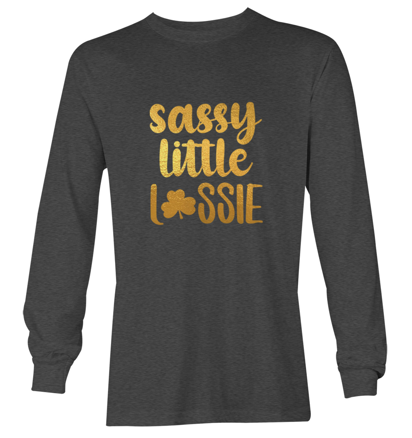 Sassy Little Lassie Gold Foil - St. Patrick's Day Youth T-Shirt - Picture 14 of 20