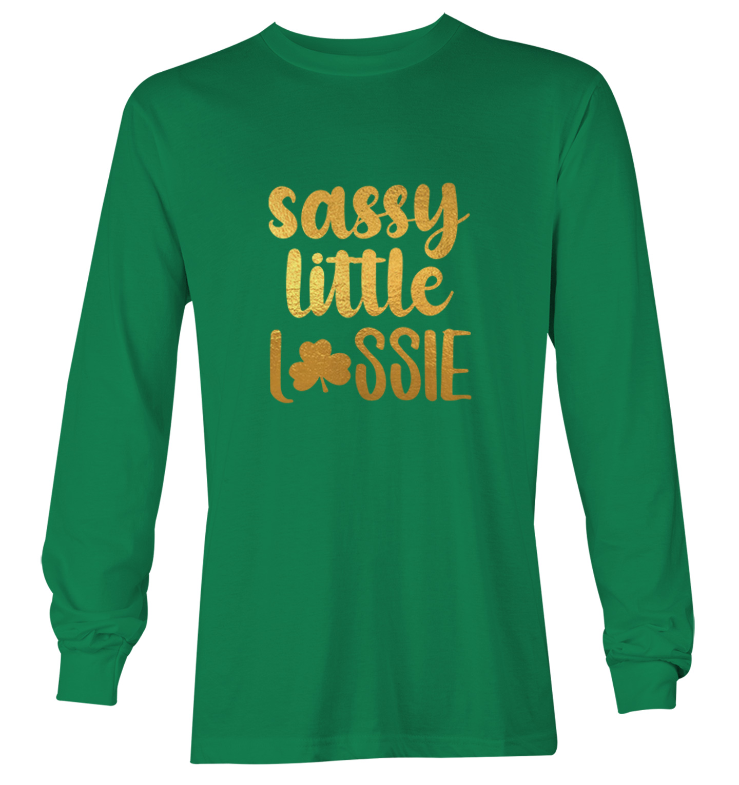 Sassy Little Lassie Gold Foil - St. Patrick's Day Youth T-Shirt - Picture 15 of 20