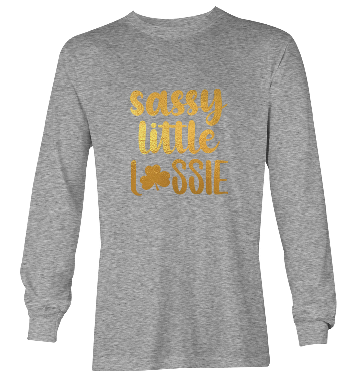 Sassy Little Lassie Gold Foil - St. Patrick's Day Youth T-Shirt - Picture 16 of 20