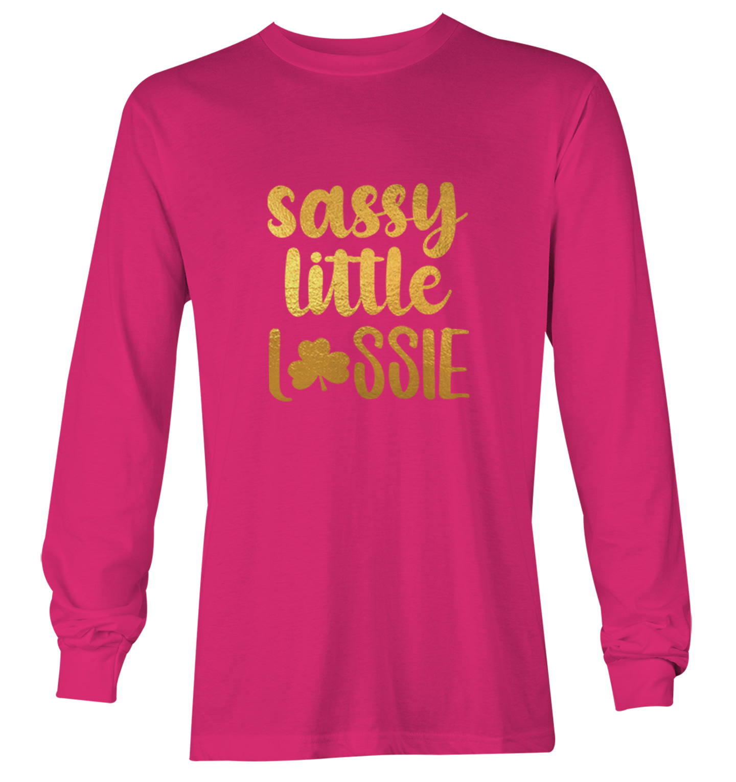 Sassy Little Lassie Gold Foil - St. Patrick's Day Youth T-Shirt - Picture 18 of 20