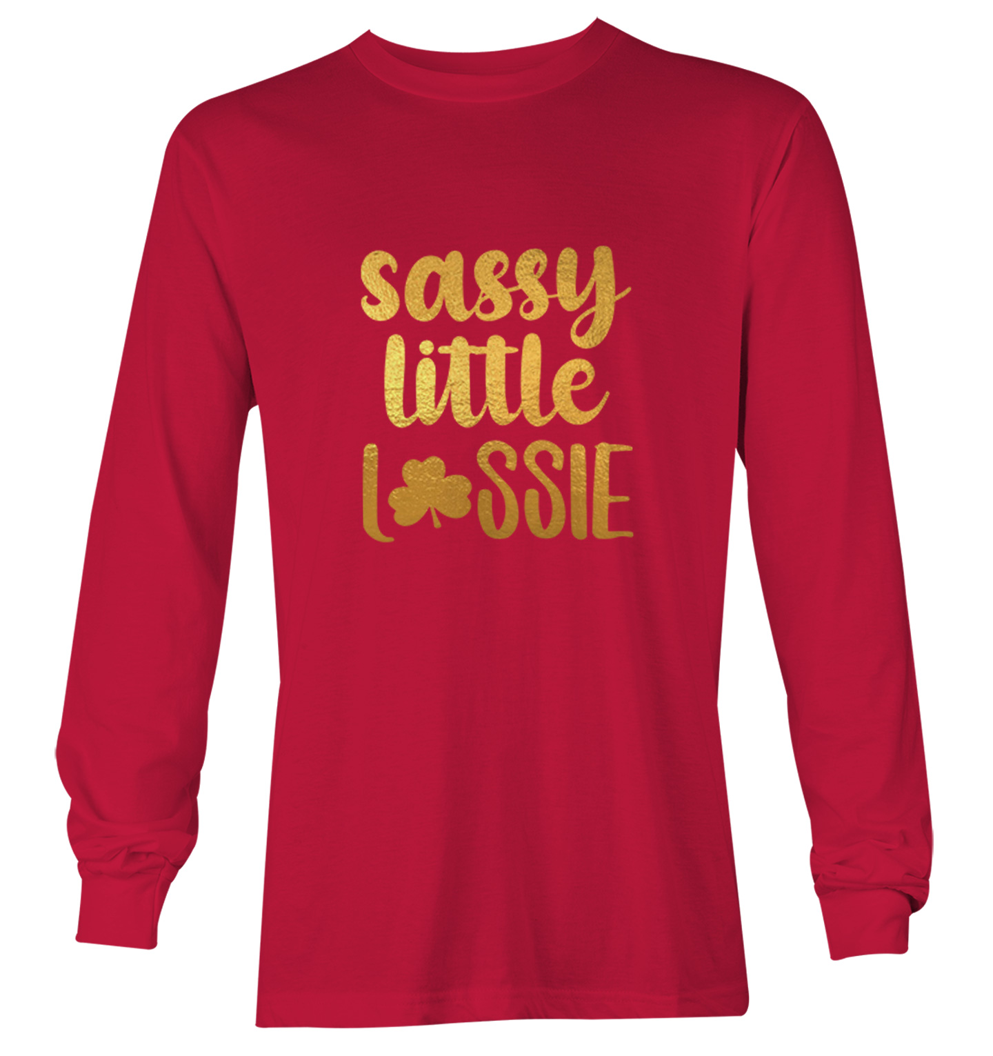 Sassy Little Lassie Gold Foil - St. Patrick's Day Youth T-Shirt - Picture 19 of 20