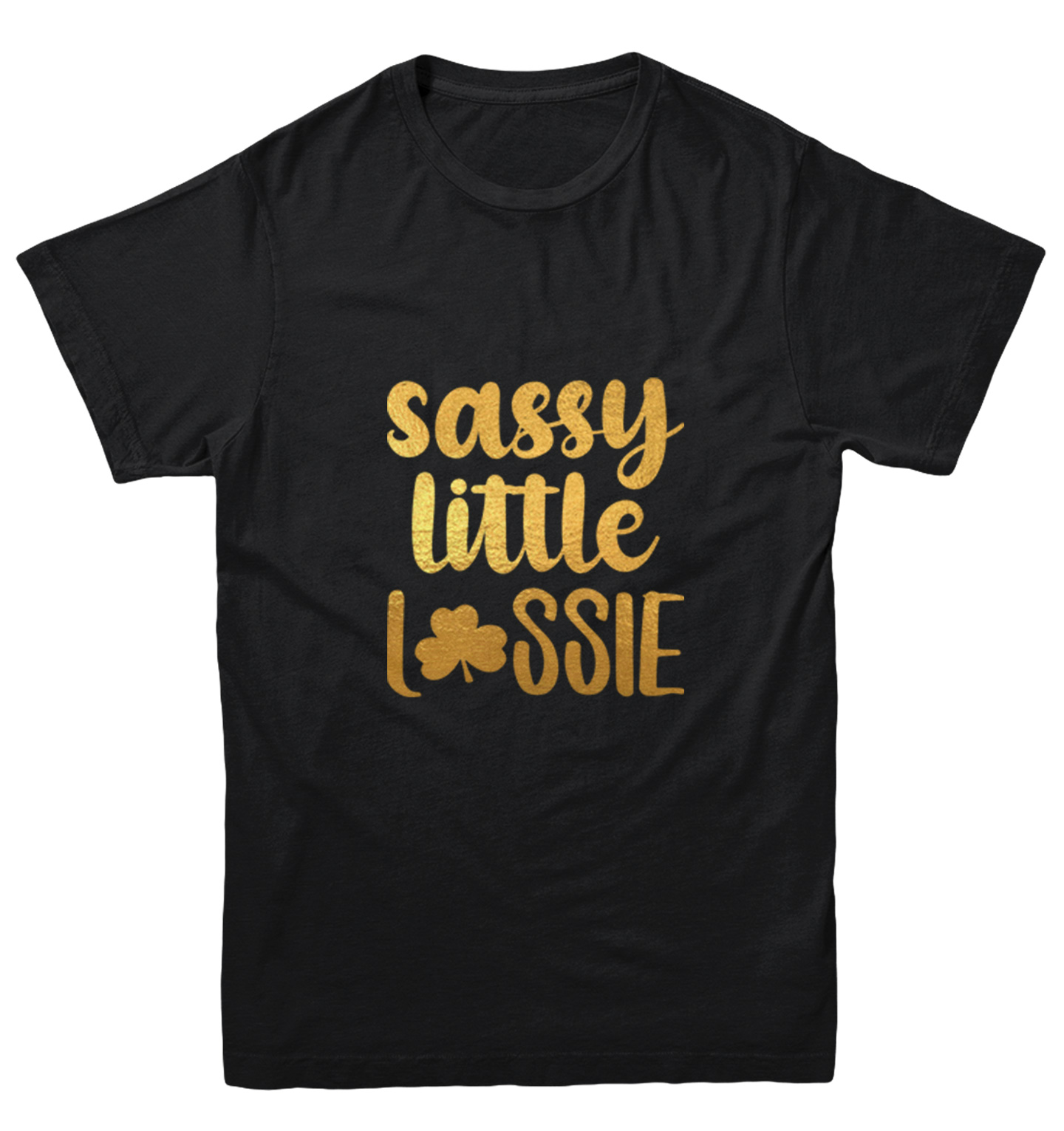 Sassy Little Lassie Gold Foil - St. Patrick's Day Youth T-Shirt - Picture 2 of 20