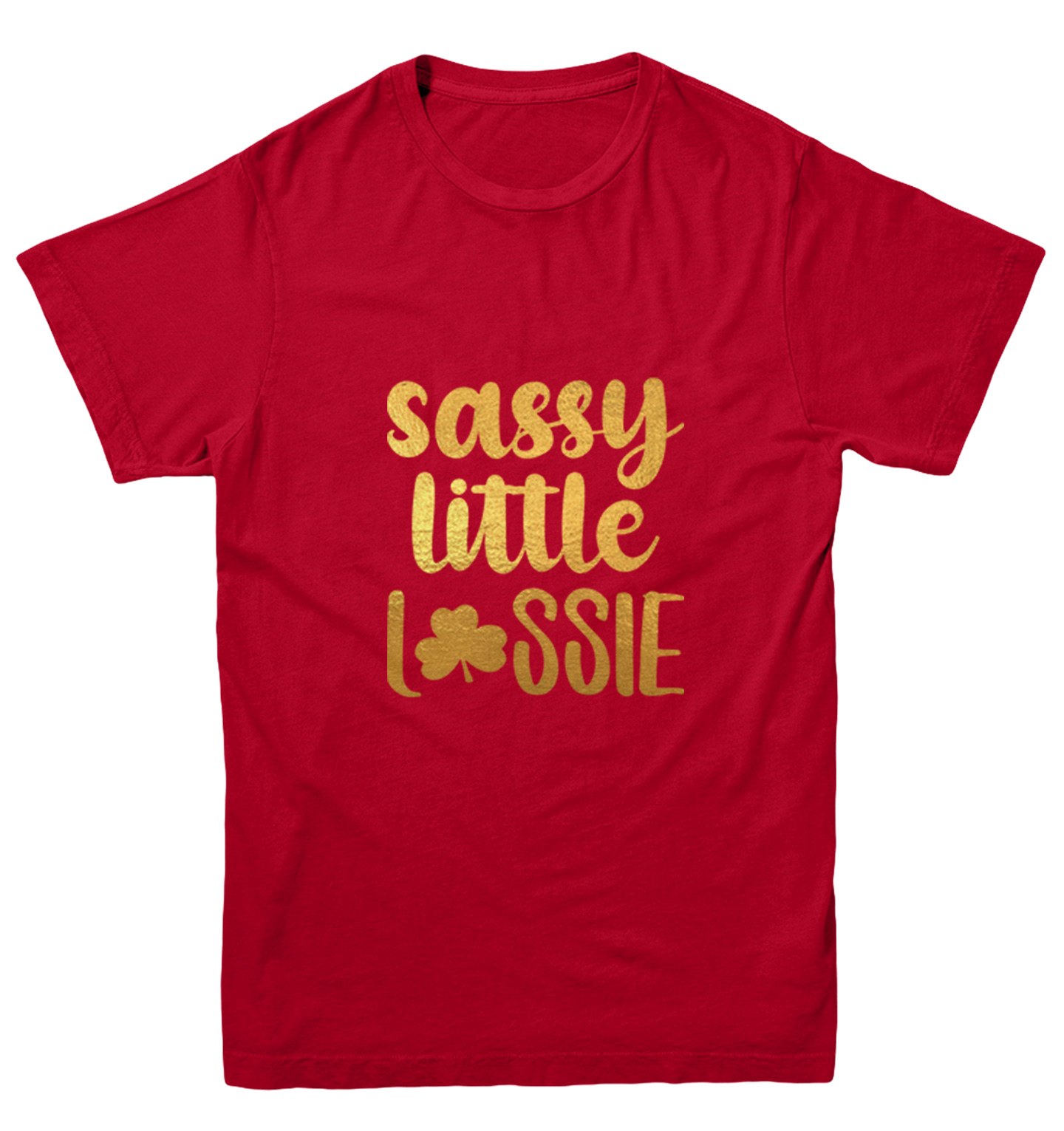 Sassy Little Lassie Gold Foil - St. Patrick's Day Youth T-Shirt - Picture 11 of 20