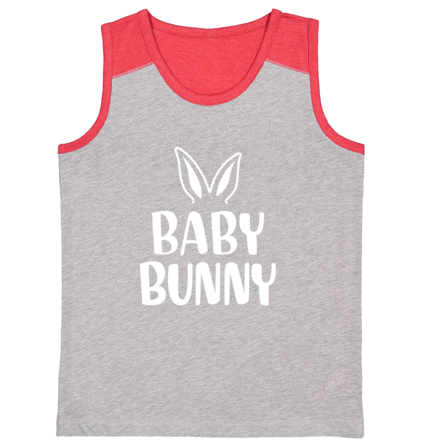 Baby Bunny - Rabbit Ears Easter Holiday Youth Contrast Tank Top - Picture 7 of 7