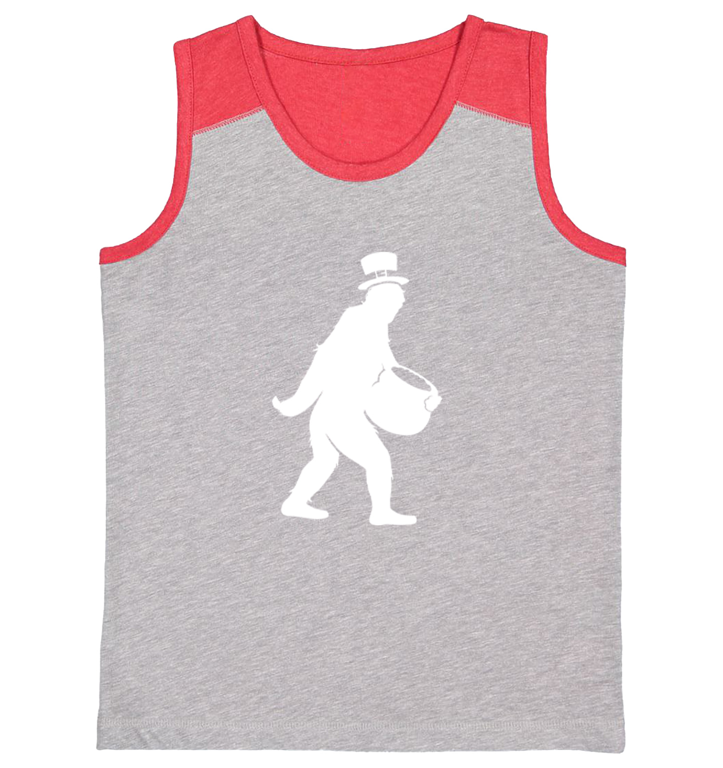 Bigfoot Leprechaun - Pot Of Gold St. Patrick's Day Youth Contrast Tank Top - Picture 7 of 7