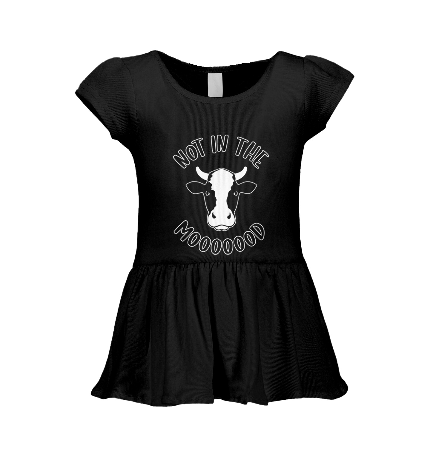 Not In The Mooooood – Funny Cow Cute Animal Lover Infant/Toddler Dress