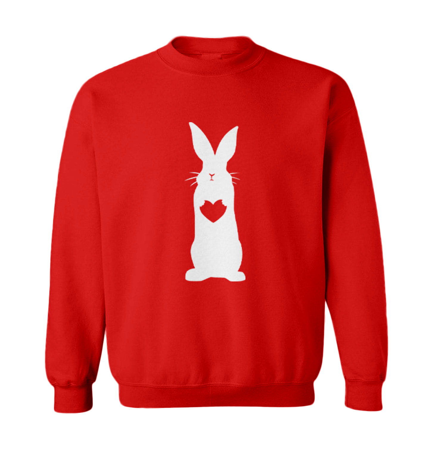 Rabbit With Heart Silhouette - Easter Bunny Love Cute Toddler Crewneck Sweater - Picture 7 of 8