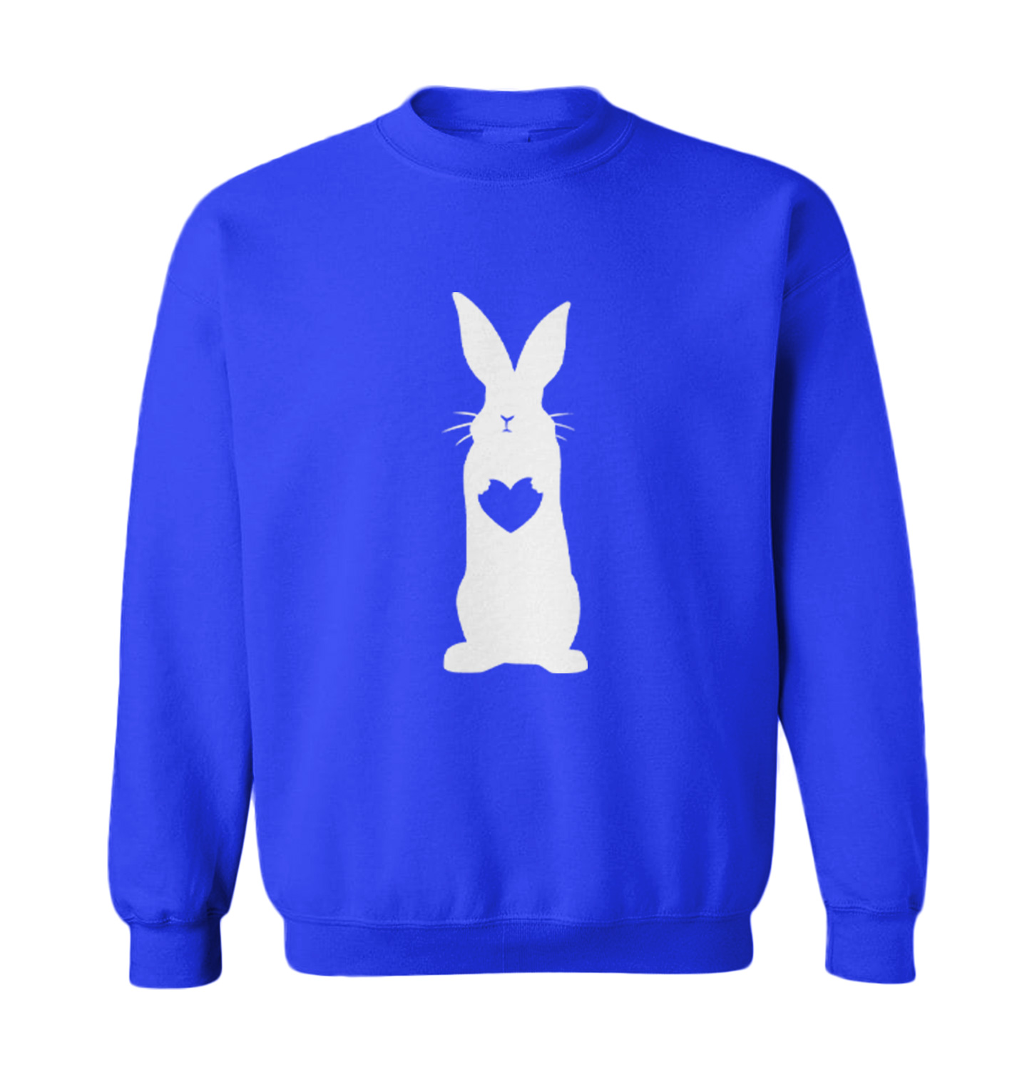 Rabbit With Heart Silhouette - Easter Bunny Love Cute Toddler Crewneck Sweater - Picture 8 of 8