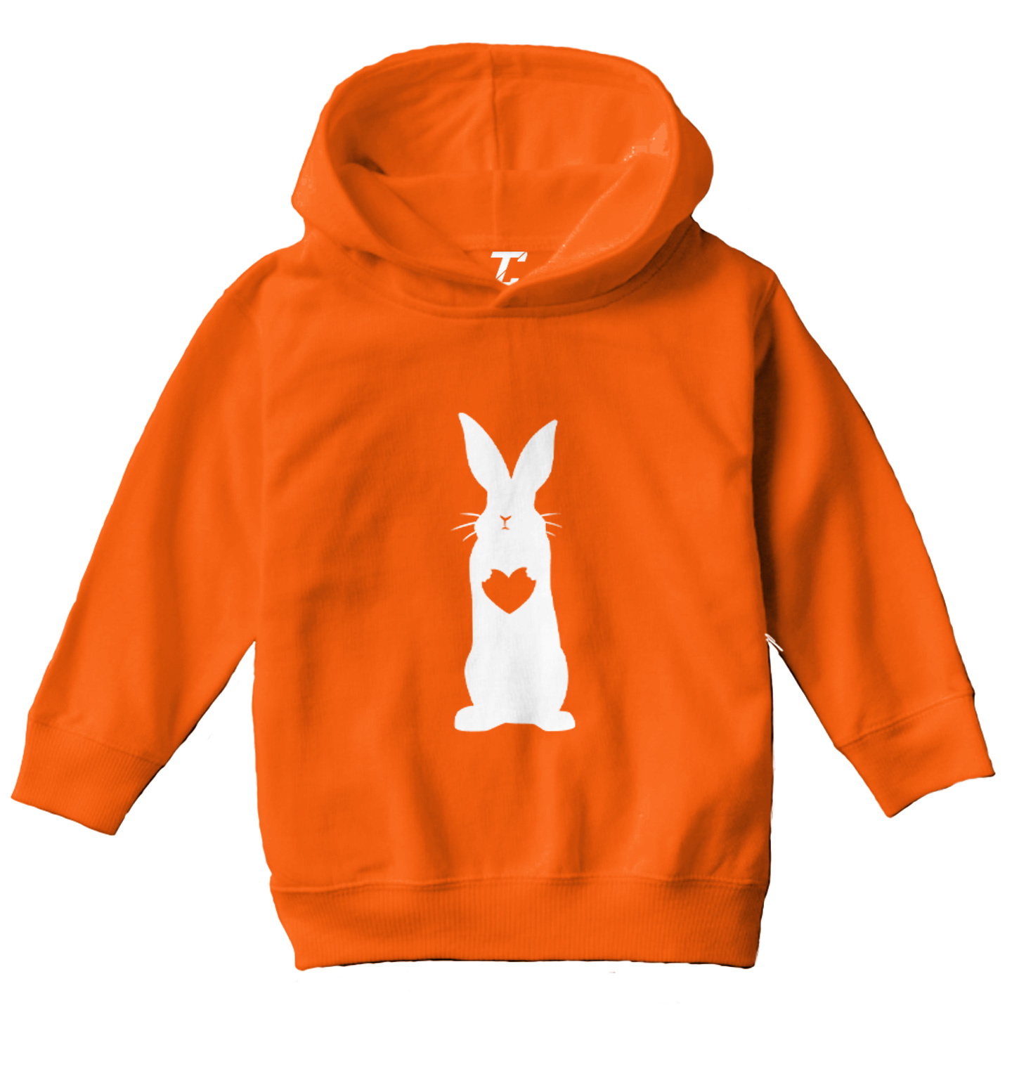 Rabbit With Heart Silhouette - Easter Bunny Love Cute Toddler/Youth Hoodie - Picture 8 of 12
