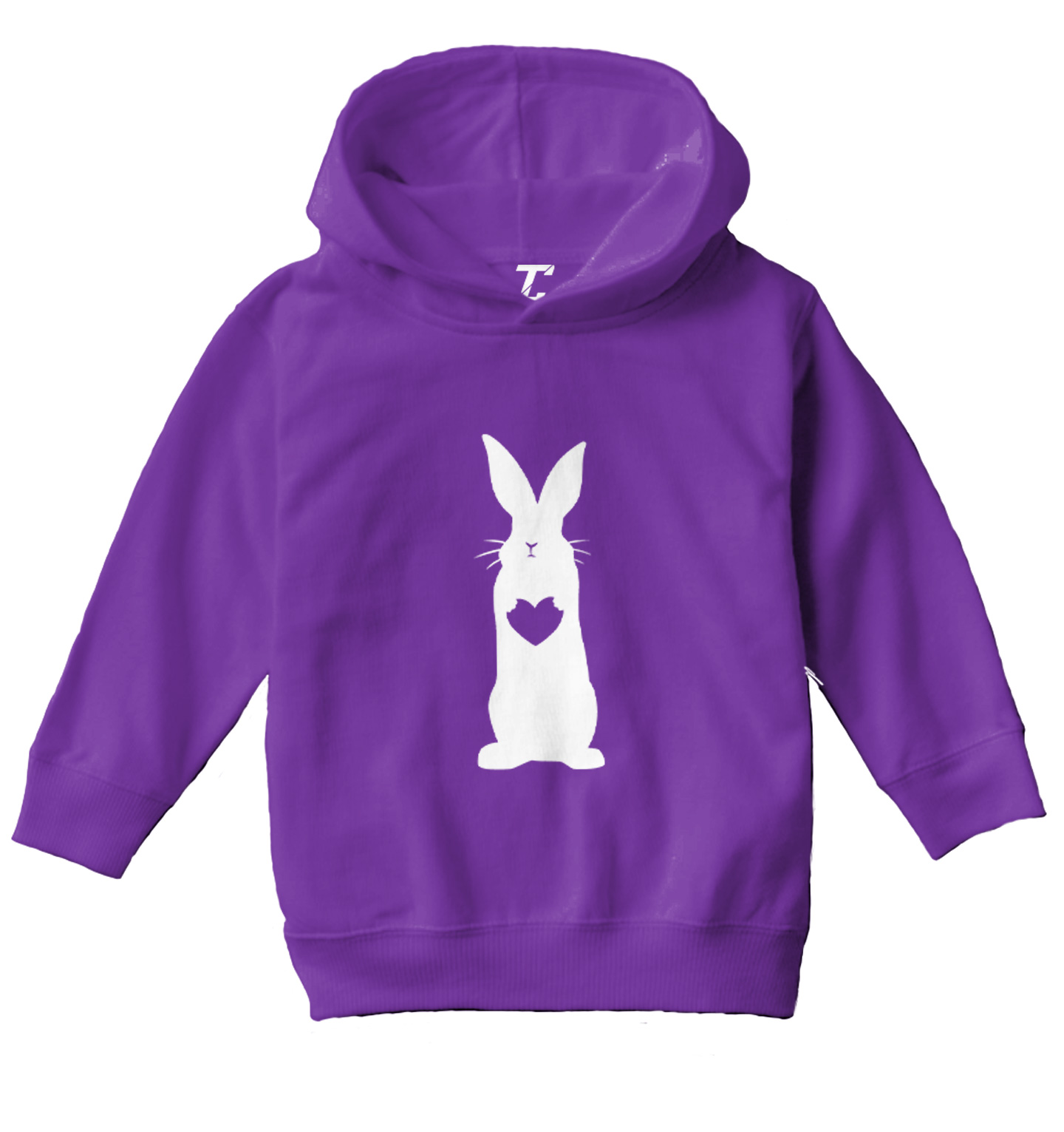 Rabbit With Heart Silhouette - Easter Bunny Love Cute Toddler/Youth Hoodie - Picture 9 of 12
