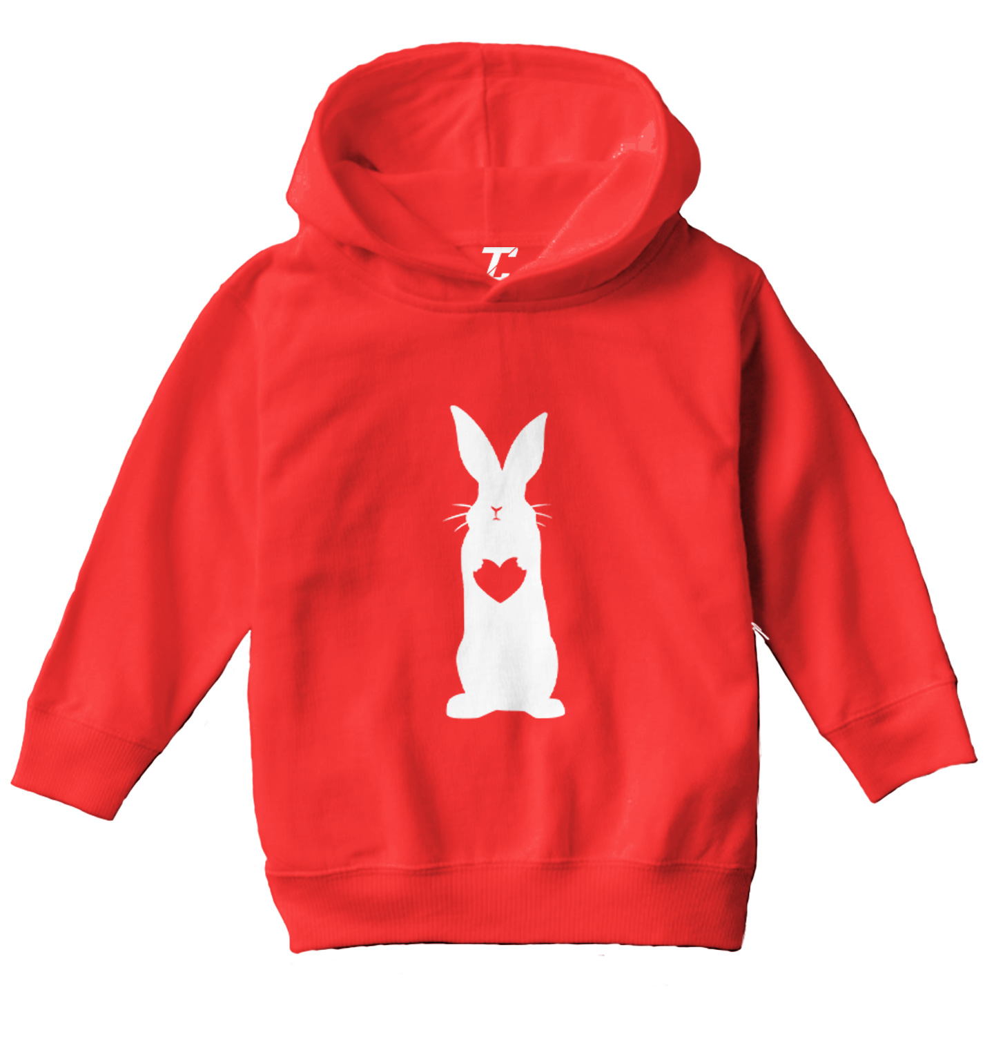 Rabbit With Heart Silhouette - Easter Bunny Love Cute Toddler/Youth Hoodie - Picture 10 of 12