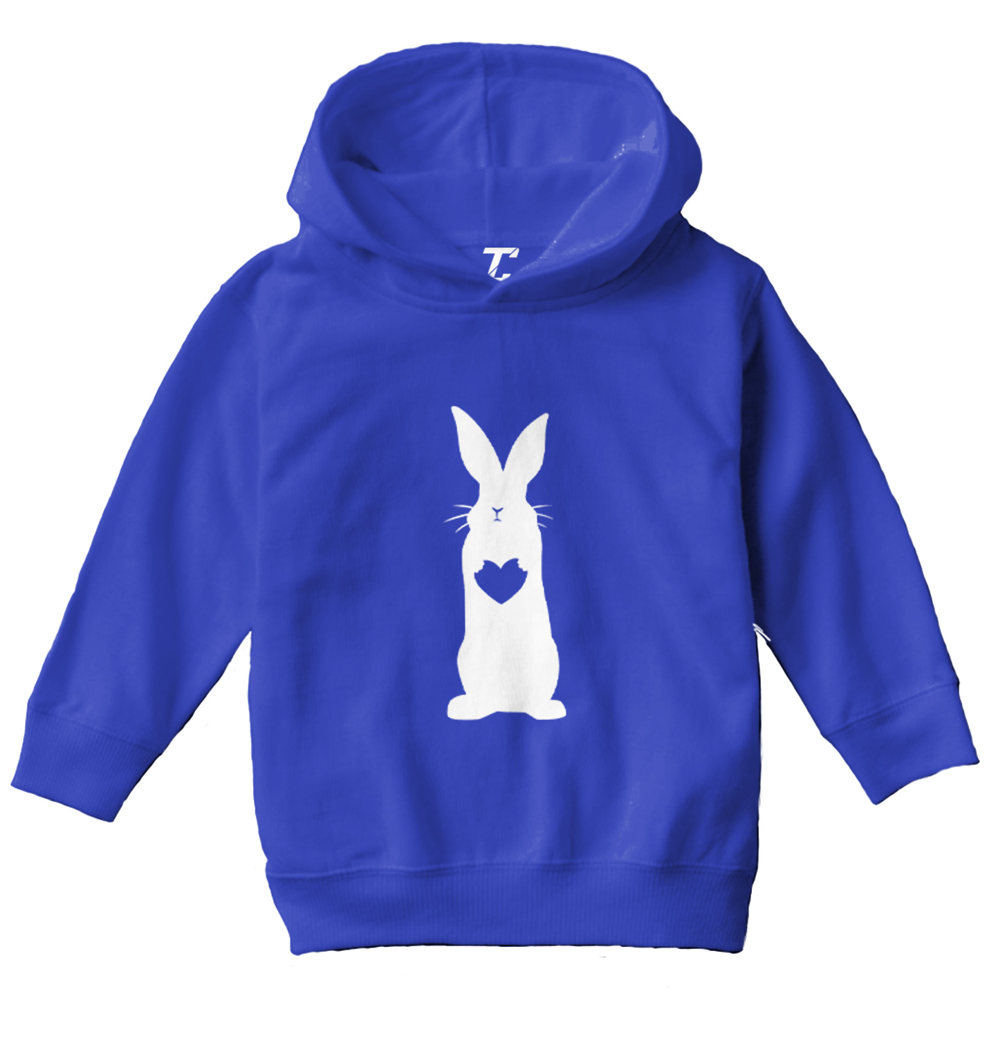 Rabbit With Heart Silhouette - Easter Bunny Love Cute Toddler/Youth Hoodie - Picture 11 of 12