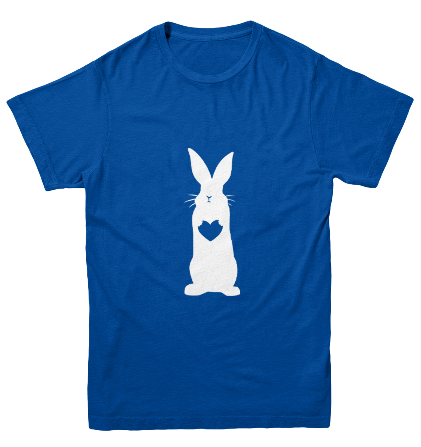 【DEARMINE】Heart Rabbit Printing Short Sleeves Rabbit with Chainsaws, My Spirit Animal cute Rabbit with