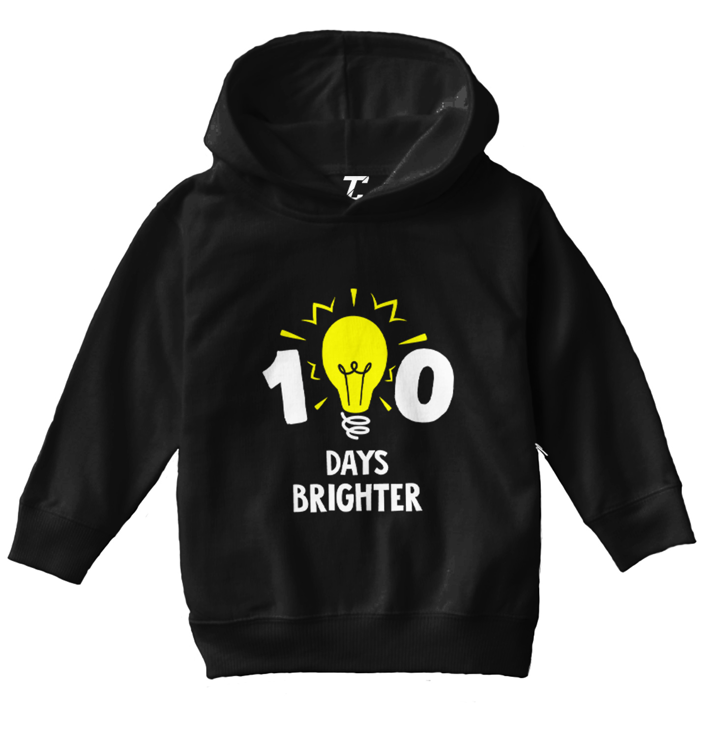 100 Days Brighter - Lightbulb Bright Student School Toddler/Youth Hoodie - Picture 2 of 12