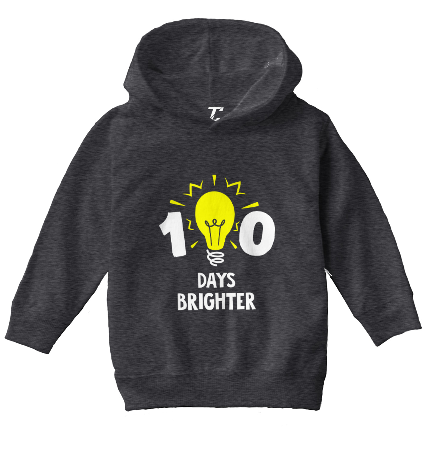 100 Days Brighter - Lightbulb Bright Student School Toddler/Youth Hoodie - Picture 3 of 12