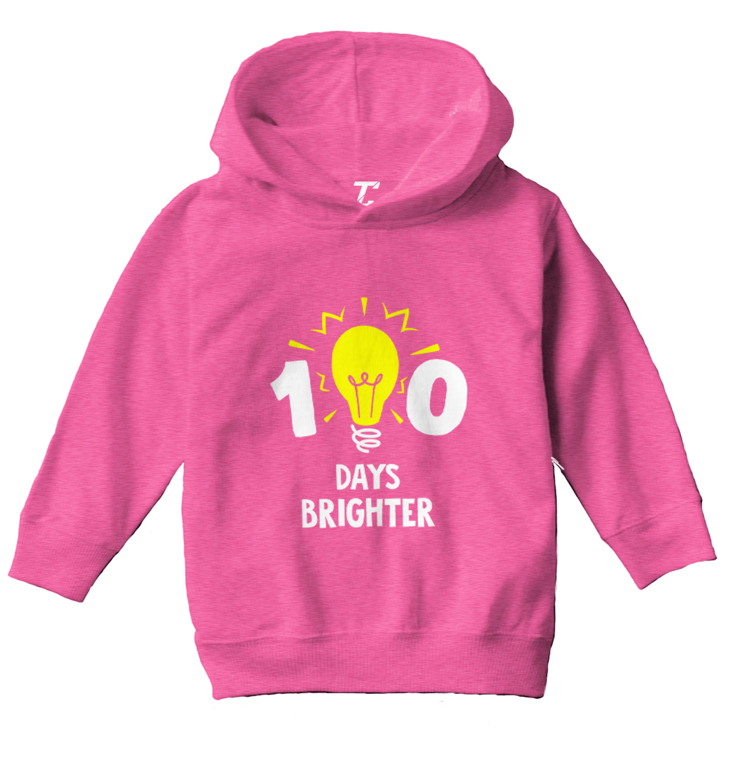 100 Days Brighter - Lightbulb Bright Student School Toddler/Youth Hoodie - Picture 4 of 12