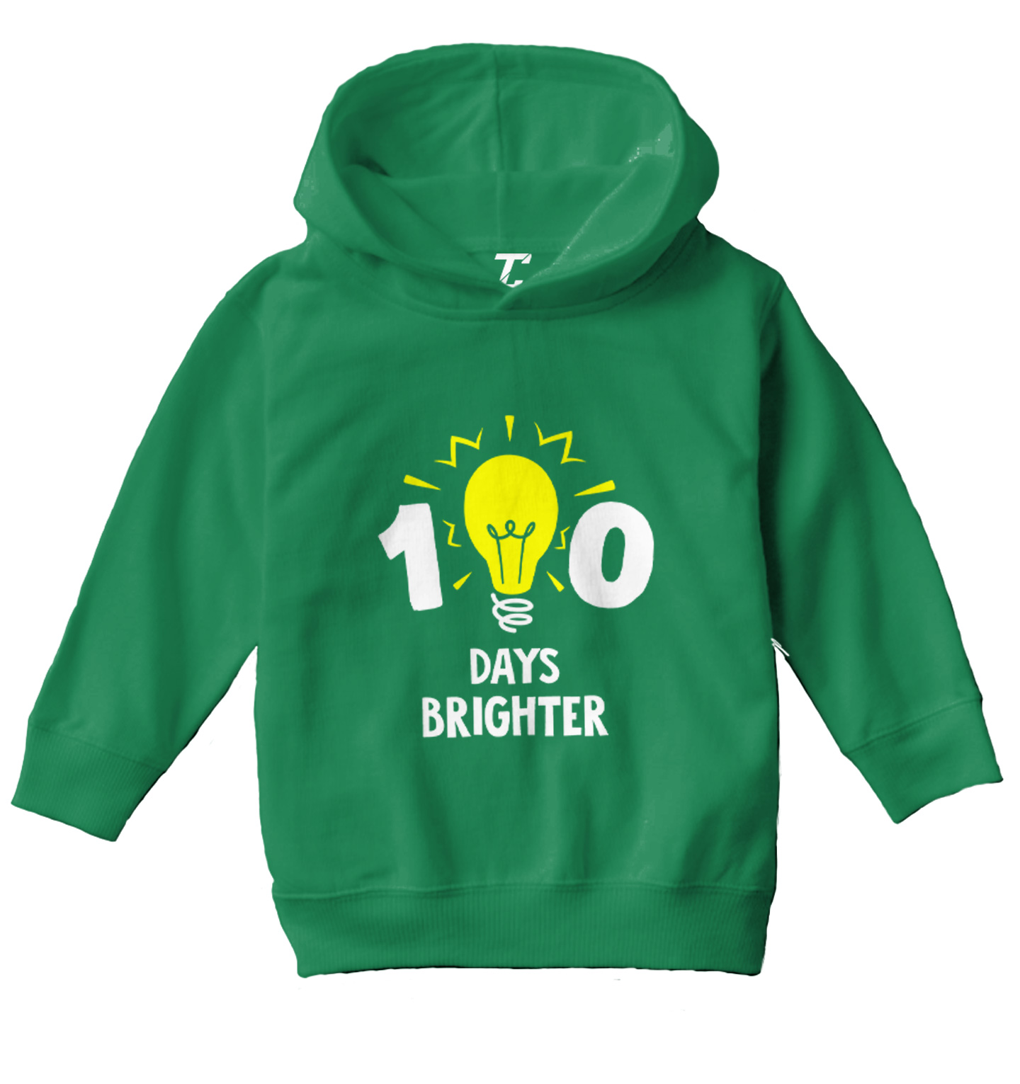 100 Days Brighter - Lightbulb Bright Student School Toddler/Youth Hoodie - Picture 5 of 12