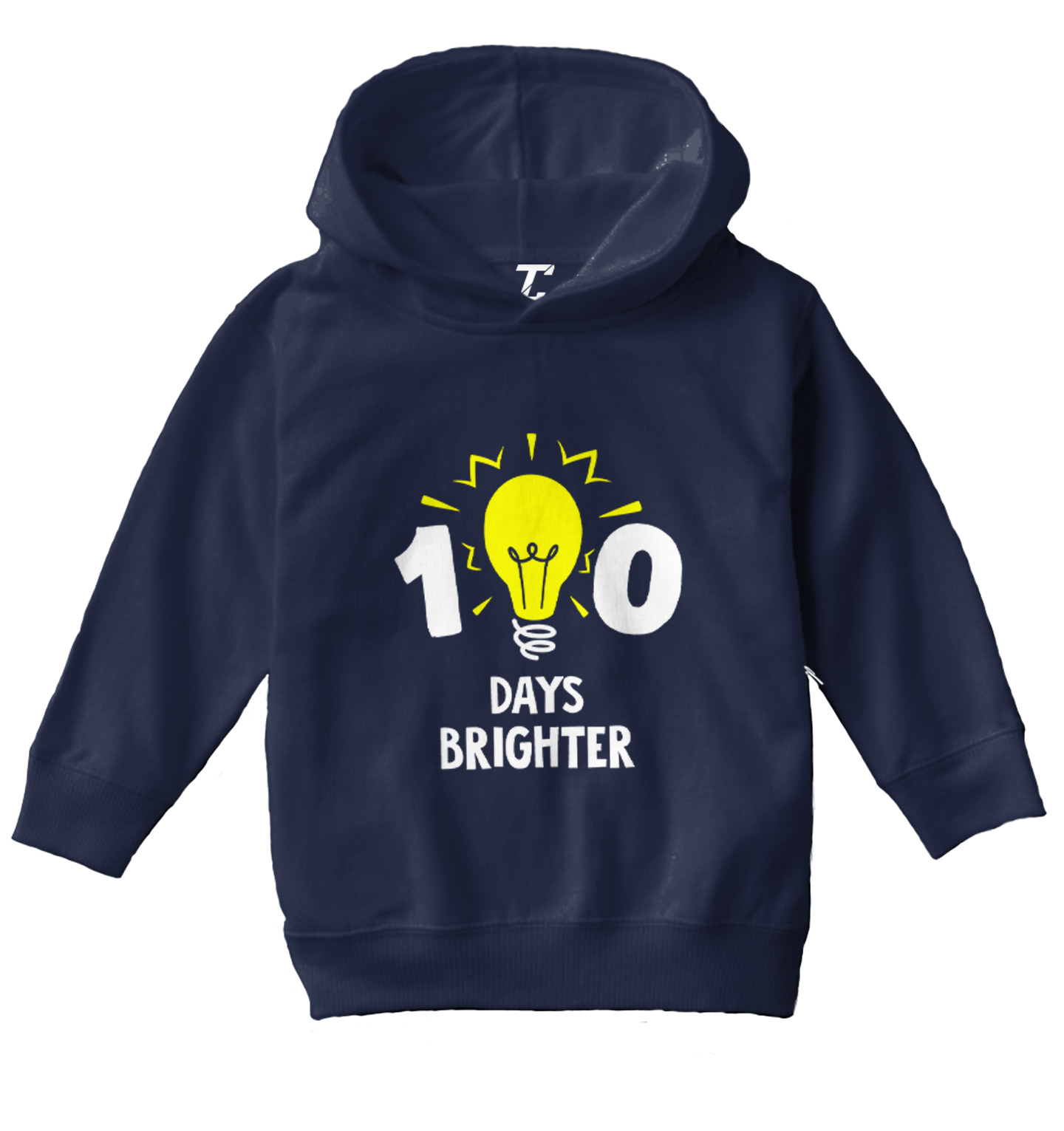 100 Days Brighter - Lightbulb Bright Student School Toddler/Youth Hoodie - Picture 7 of 12
