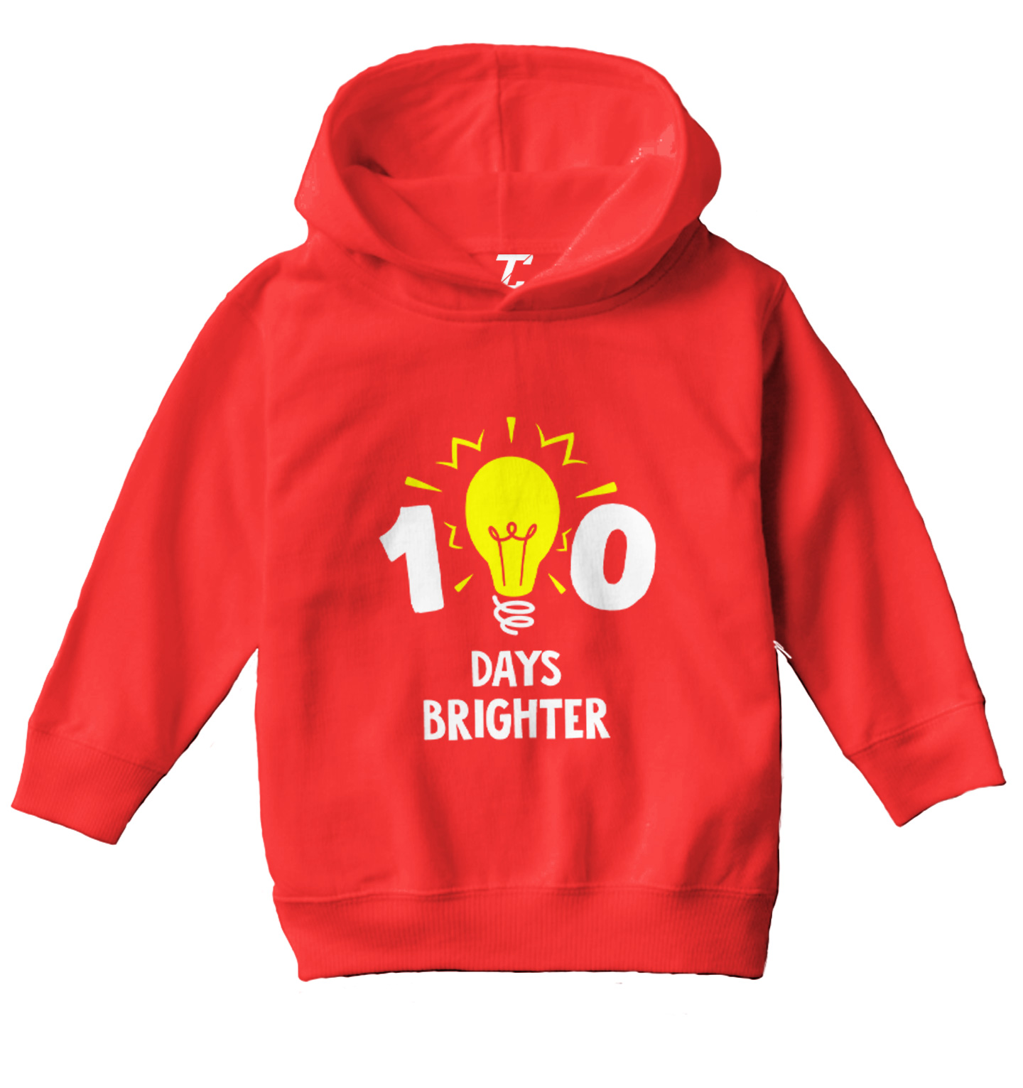 100 Days Brighter - Lightbulb Bright Student School Toddler/Youth Hoodie - Picture 10 of 12