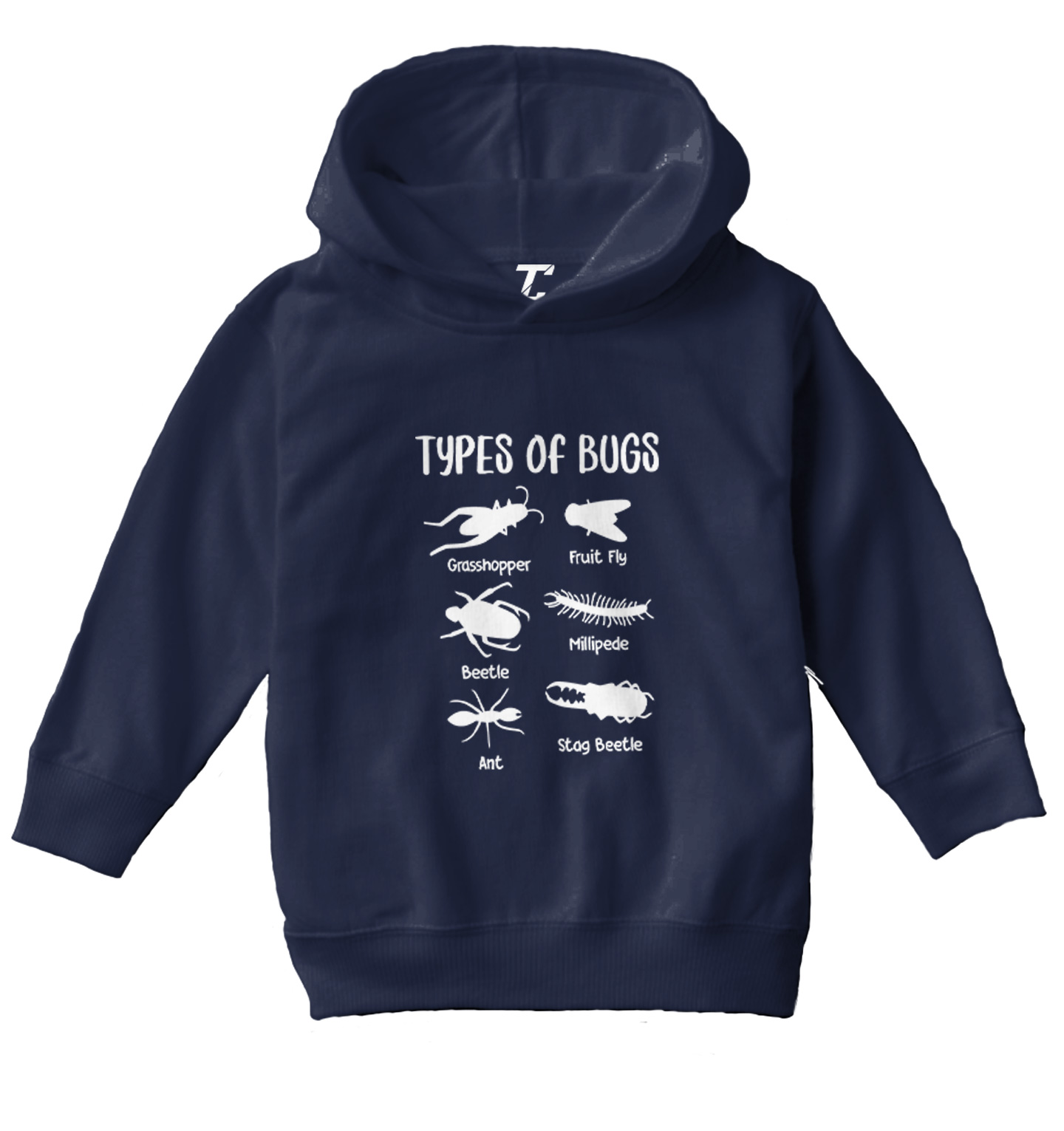 Types Of Bugs - Insects Cool Grasshopper Ant Beetle Toddler/Youth Hoodie - Picture 7 of 12