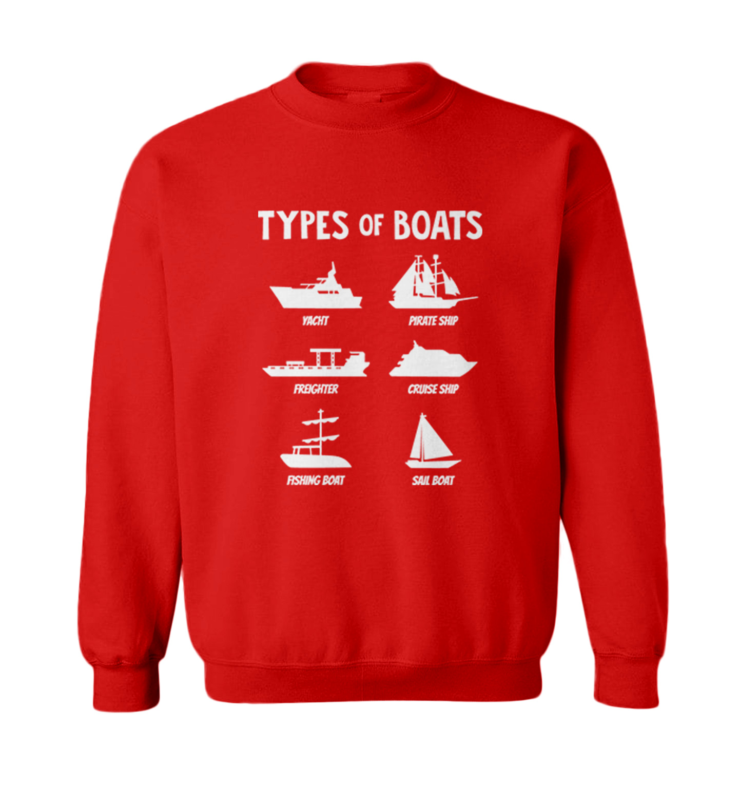 Types of Boats - Yacht Sail Fishing Summer Ocean Water Toddler Crewneck Sweater - Picture 7 of 8